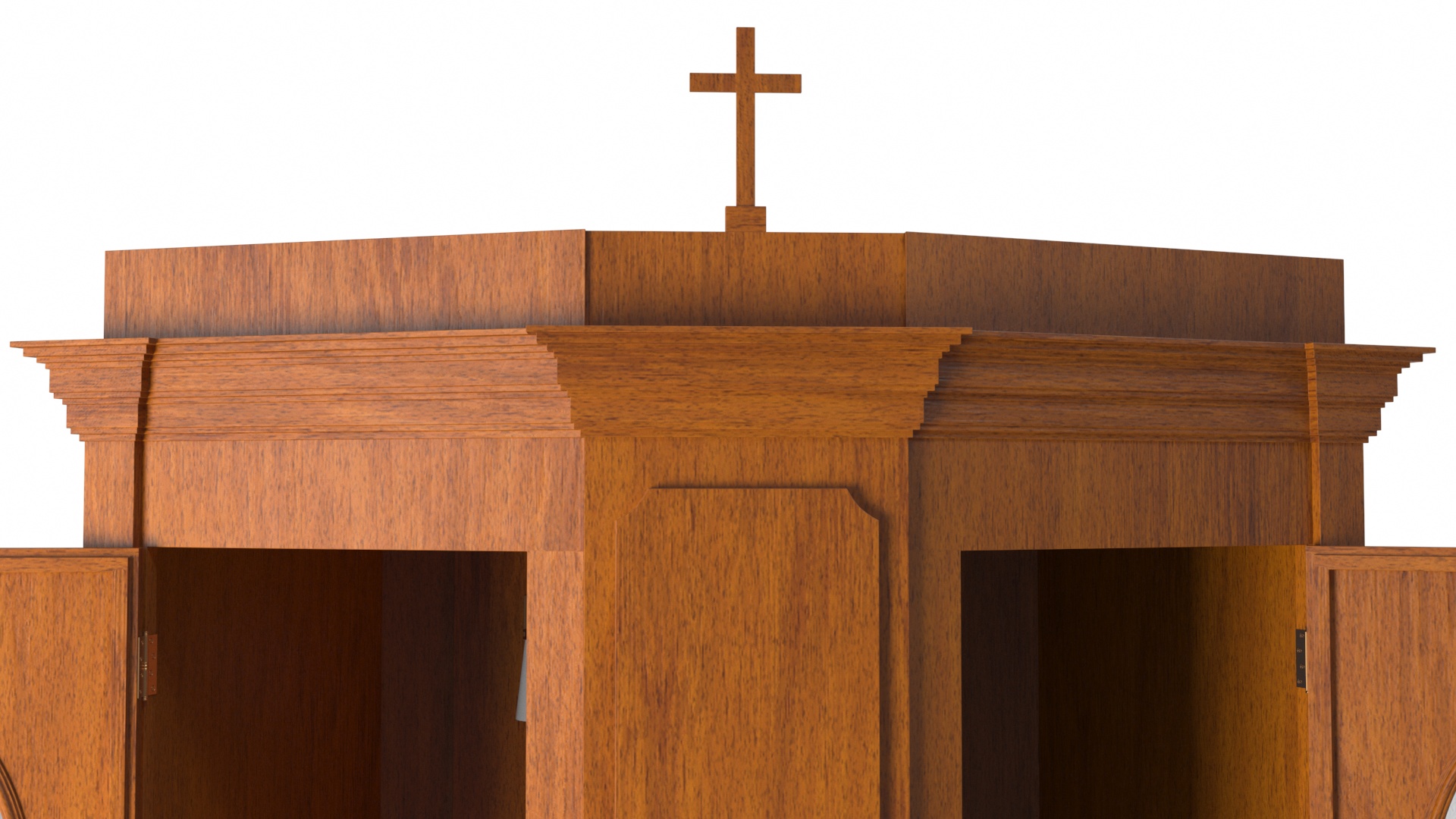3D model Church Confessional Booth Open