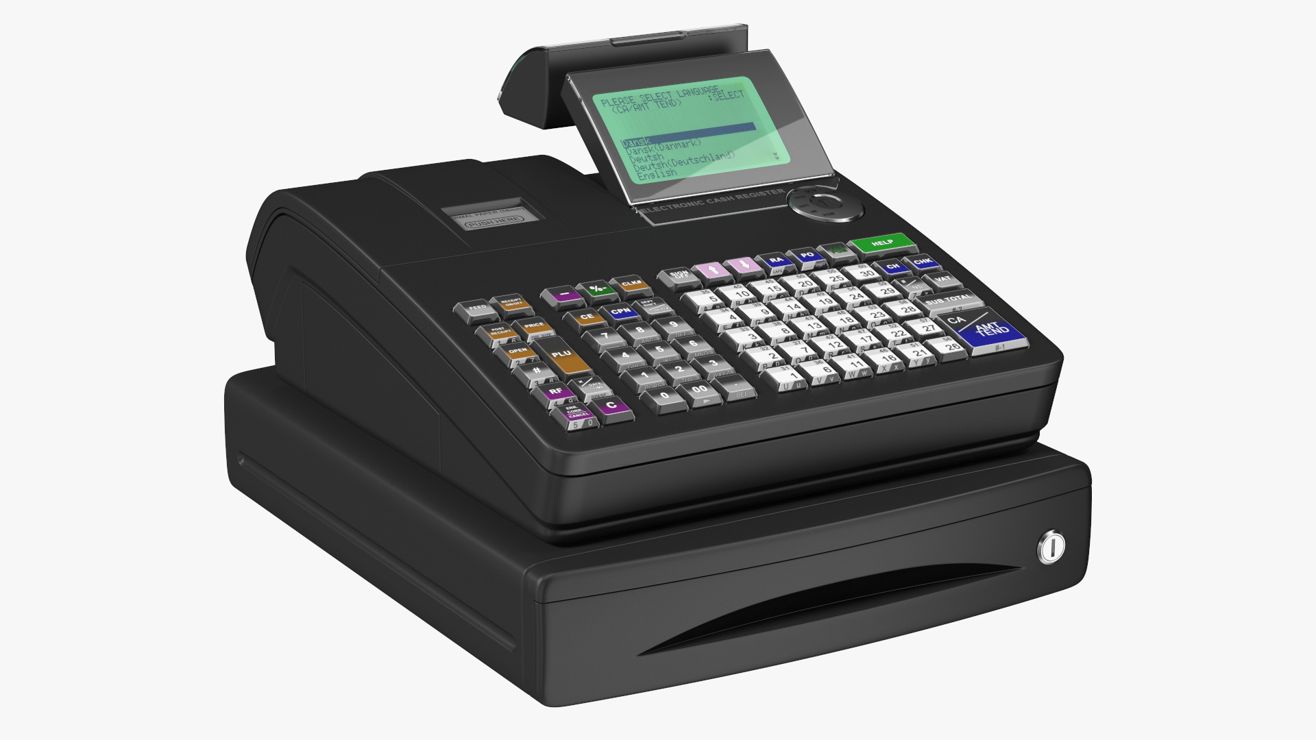 3D Retail Checkout Counter Grey with Groceries model