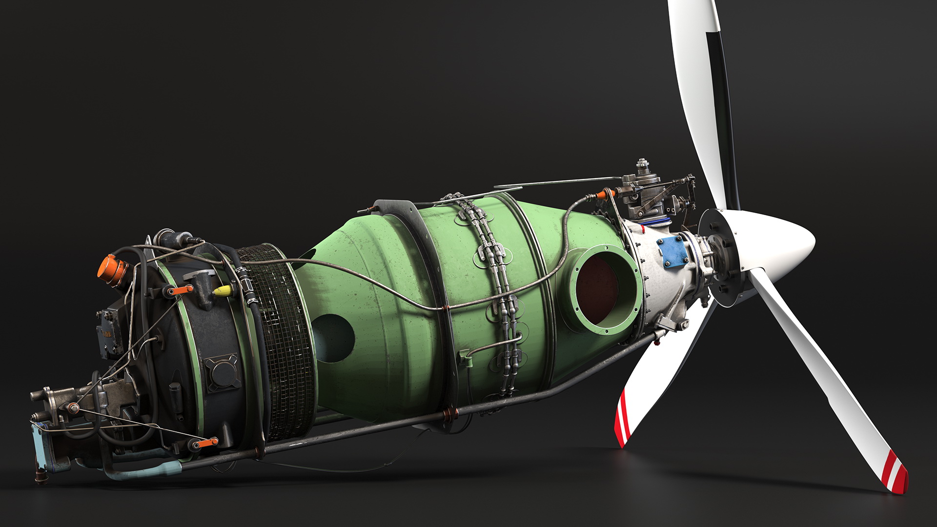 Aircraft Turboprop Engine Pratt and Whitney Canada PT6 3D model