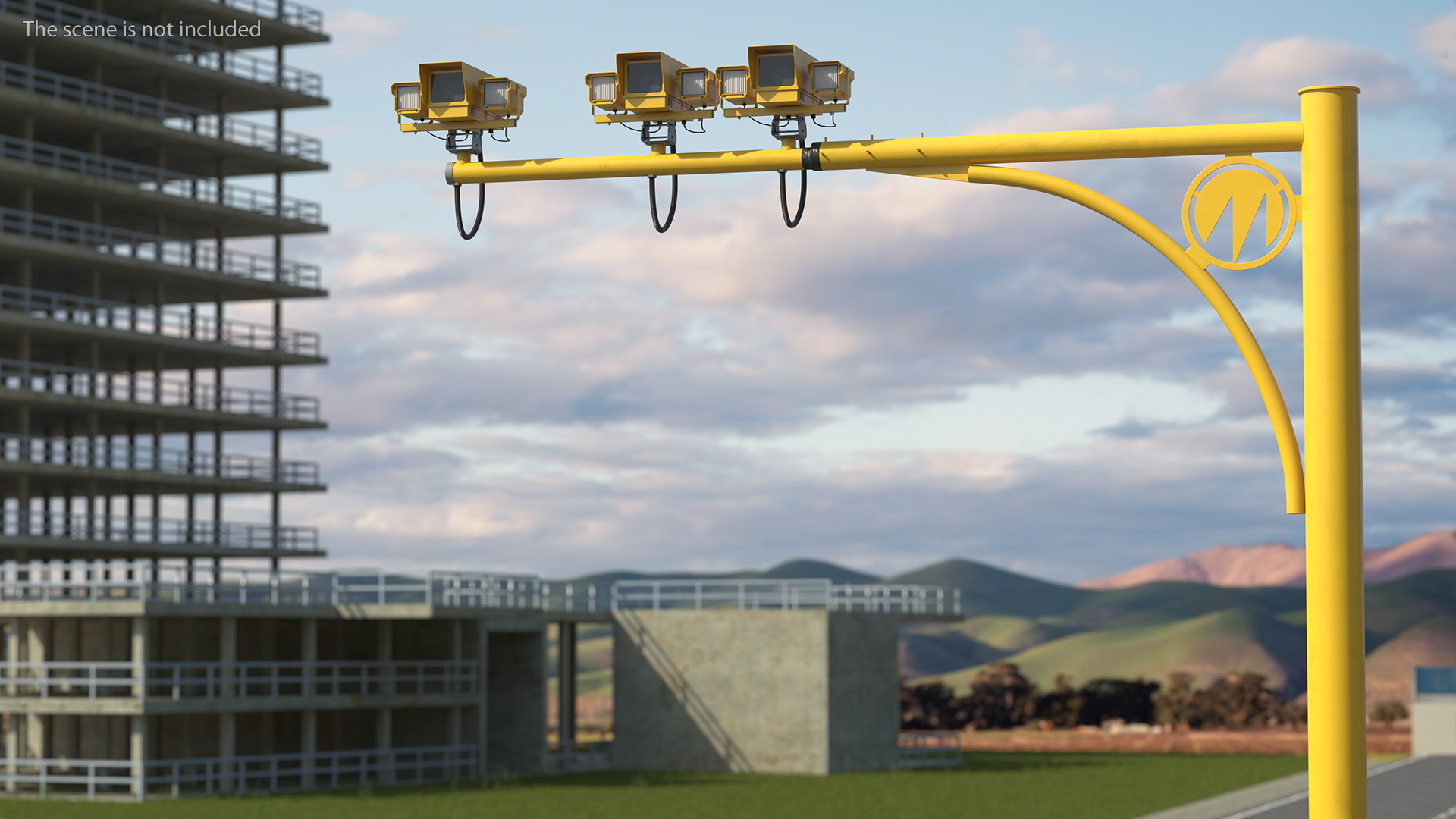 3D model Traffic Speed Control Camera Yellow