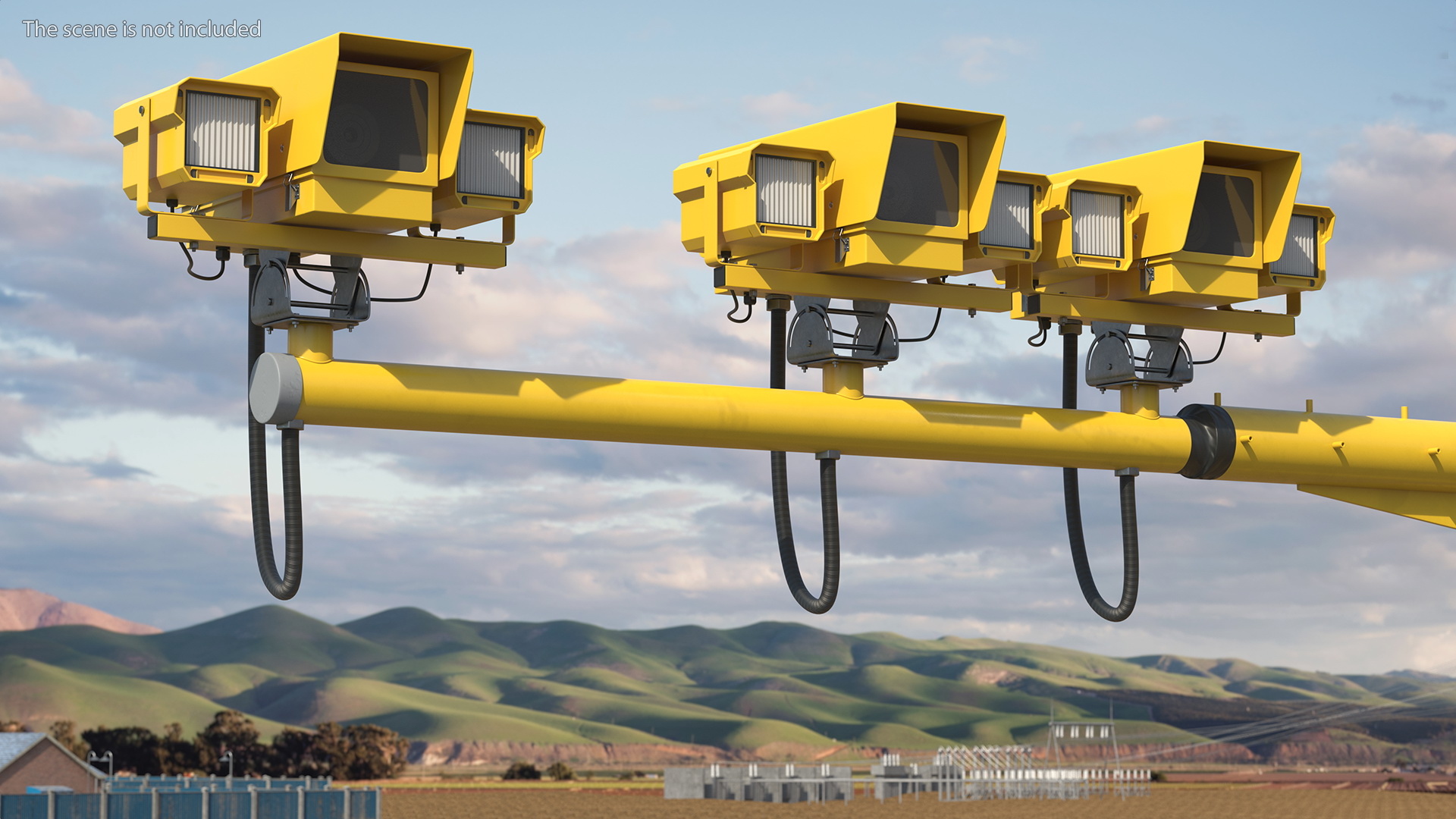 3D model Traffic Speed Control Camera Yellow