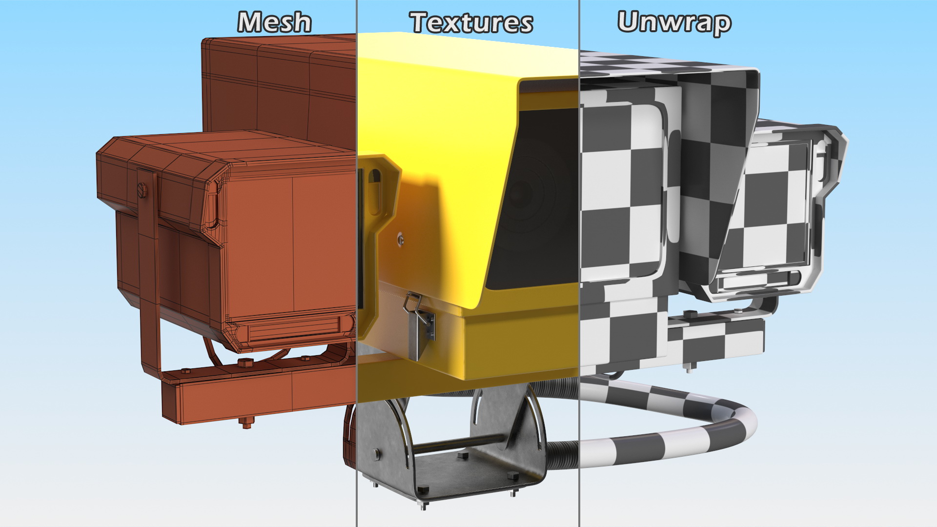 3D model Traffic Speed Control Camera Yellow