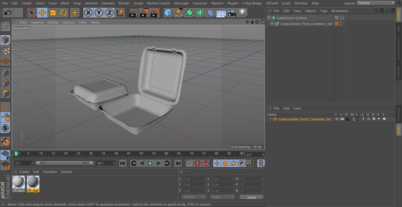 3D model Compostable Food Container Set