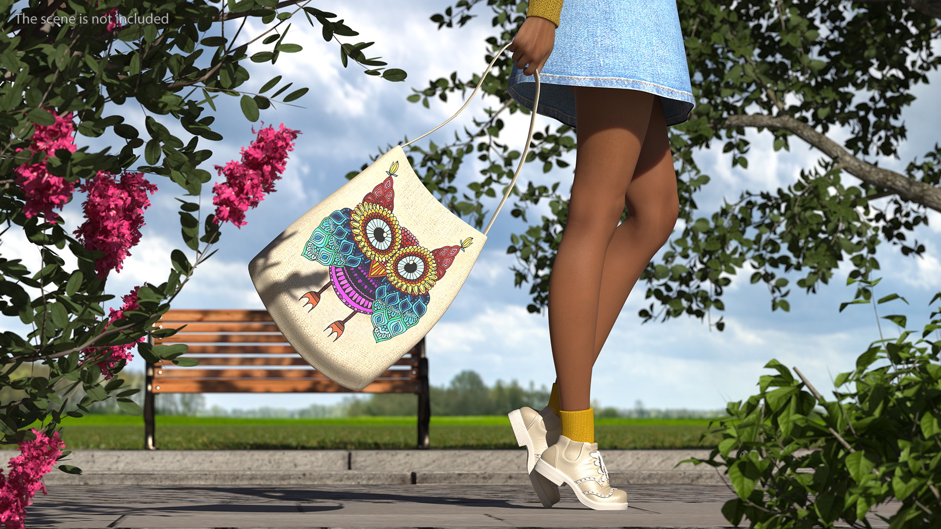 3D Street Style Light Skin Black Young Woman