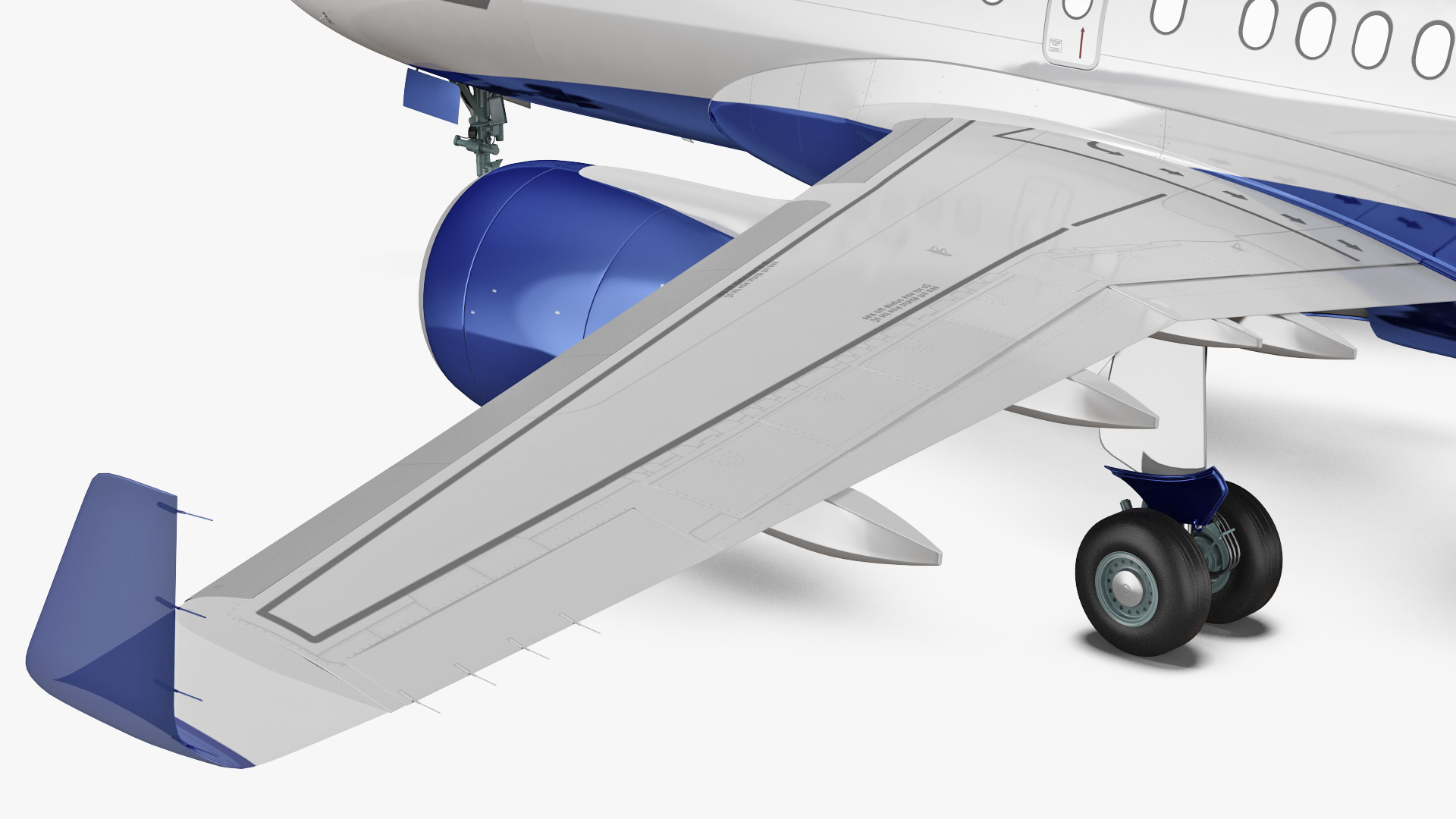 Airbus A220 100 Delta Simple Interior Rigged 3D model