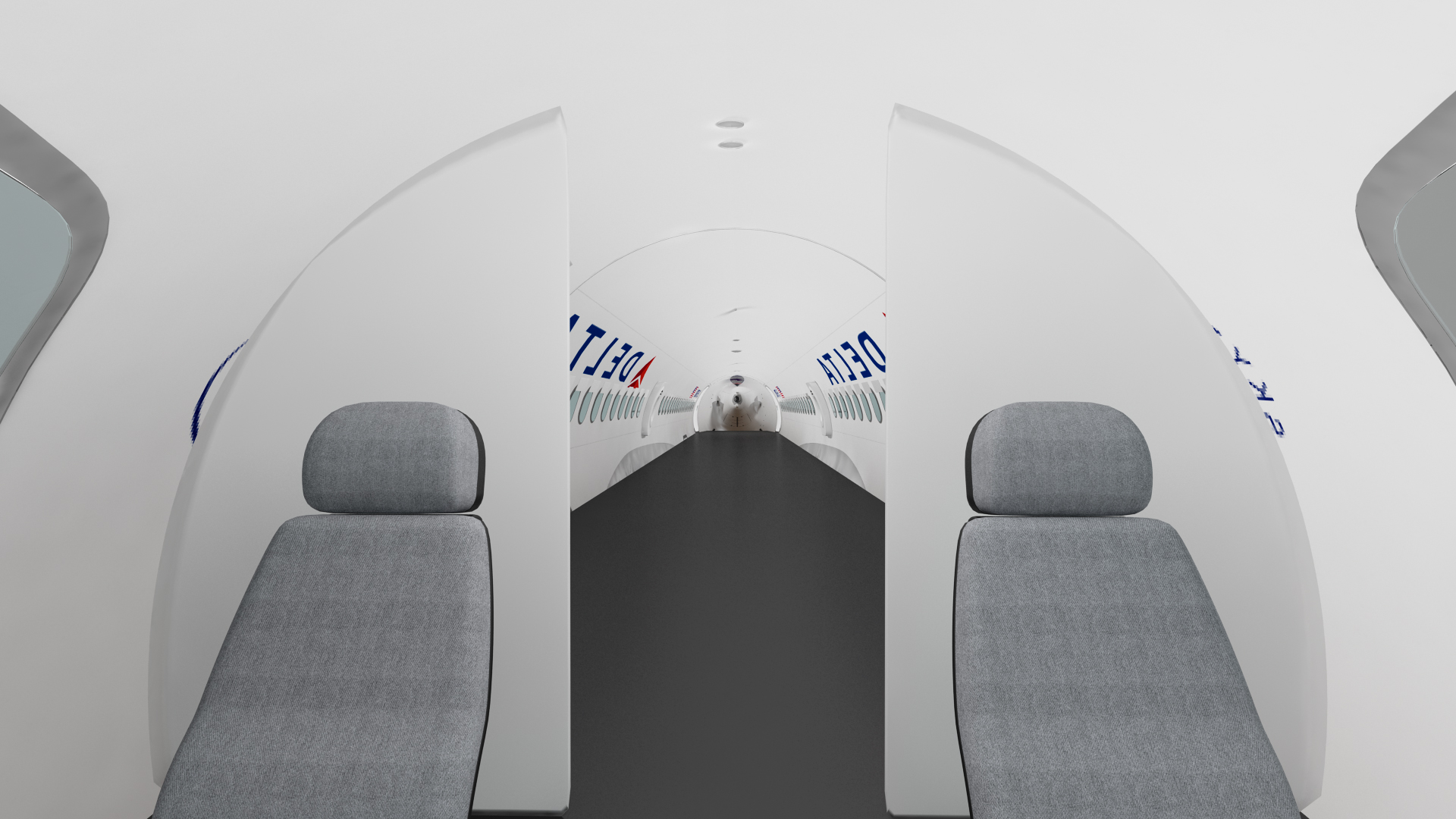 Airbus A220 100 Delta Simple Interior Rigged 3D model