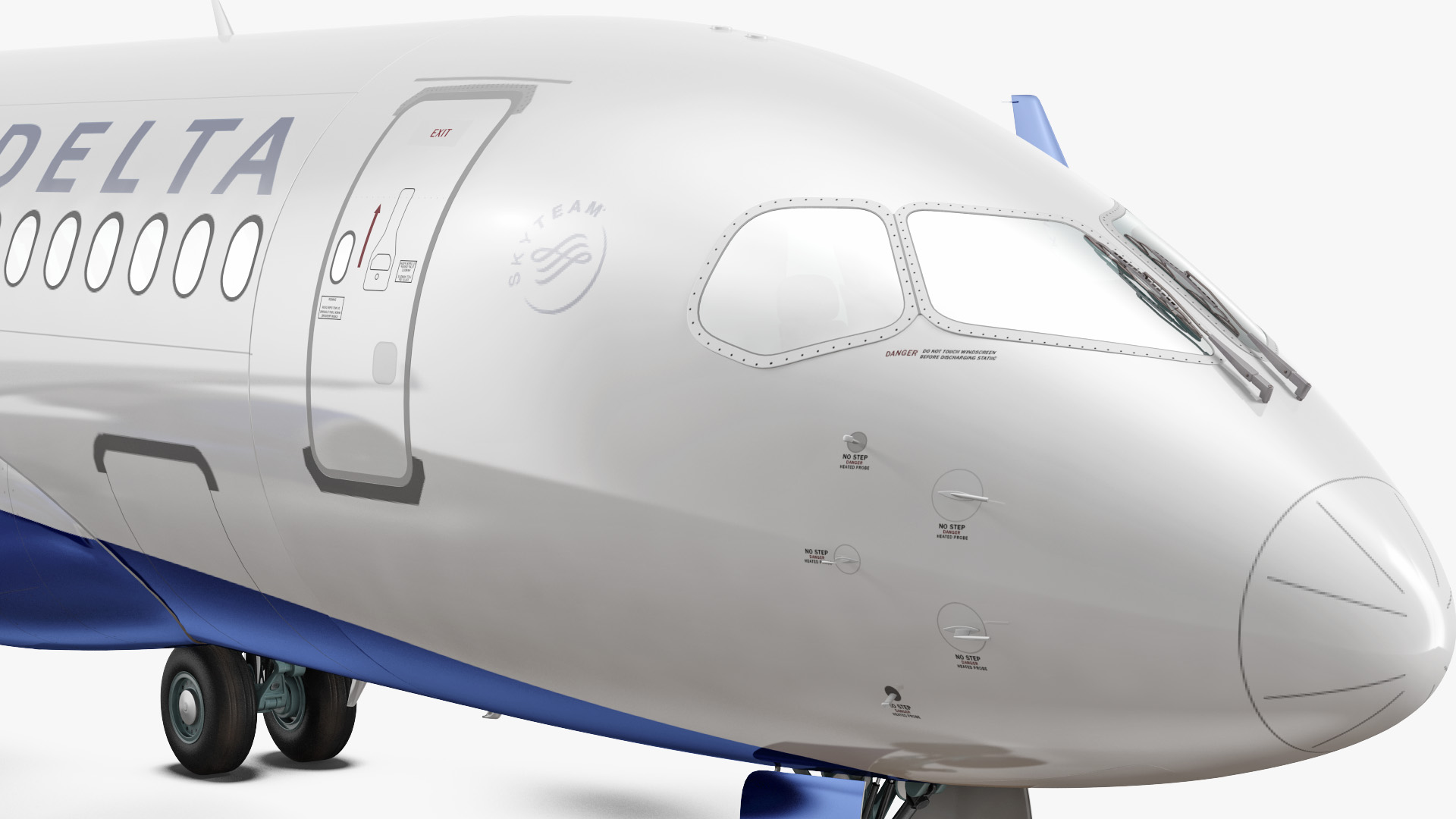 Airbus A220 100 Delta Simple Interior Rigged 3D model