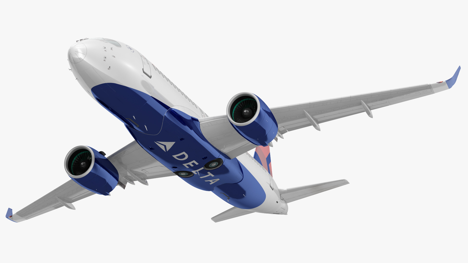 Airbus A220 100 Delta Simple Interior Rigged 3D model