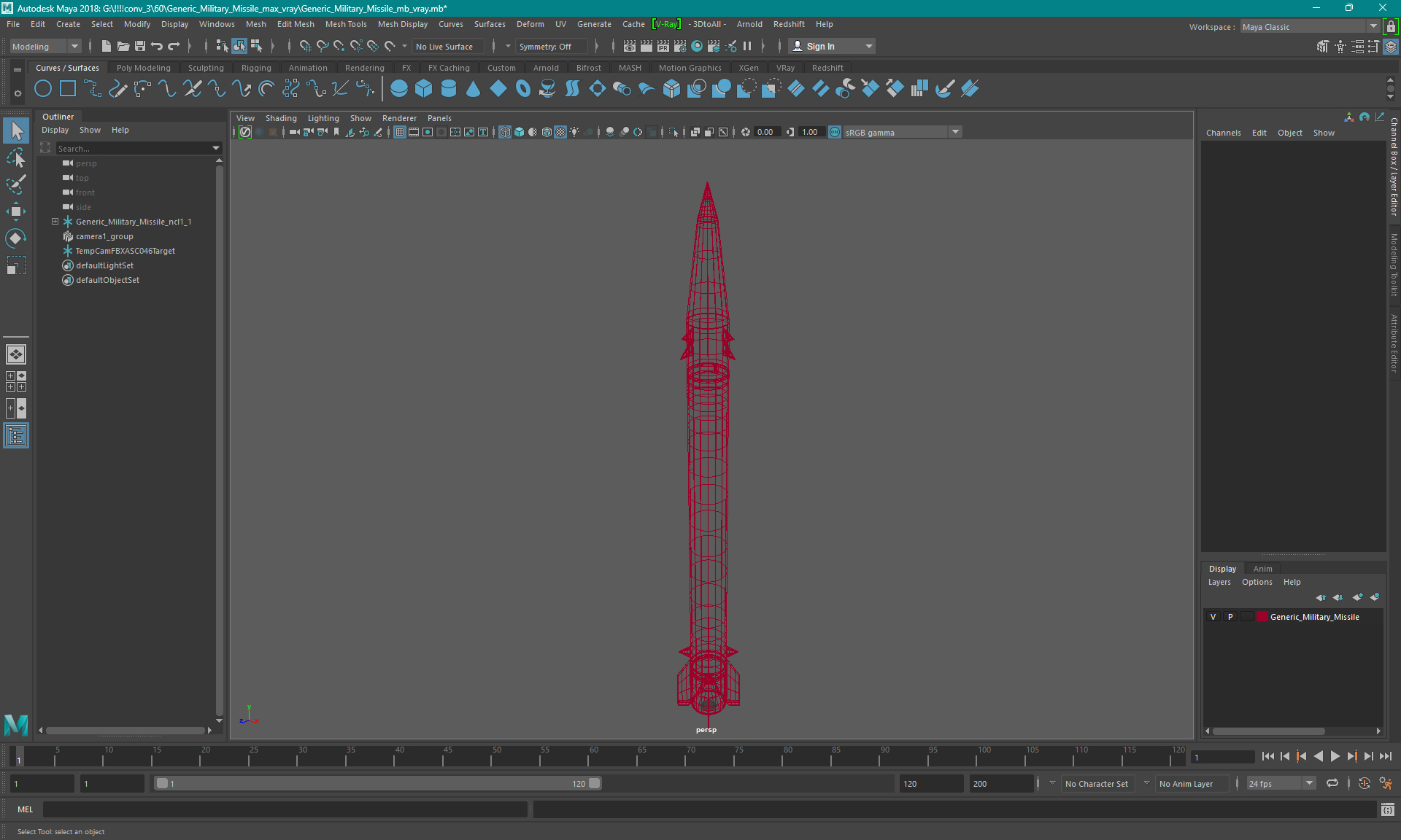 3D model Iranian Fateh-110 Missile