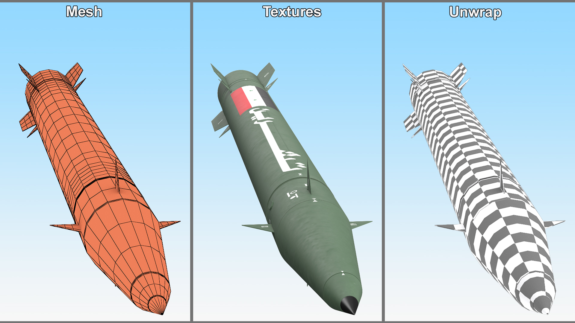 3D model Iranian Fateh-110 Missile