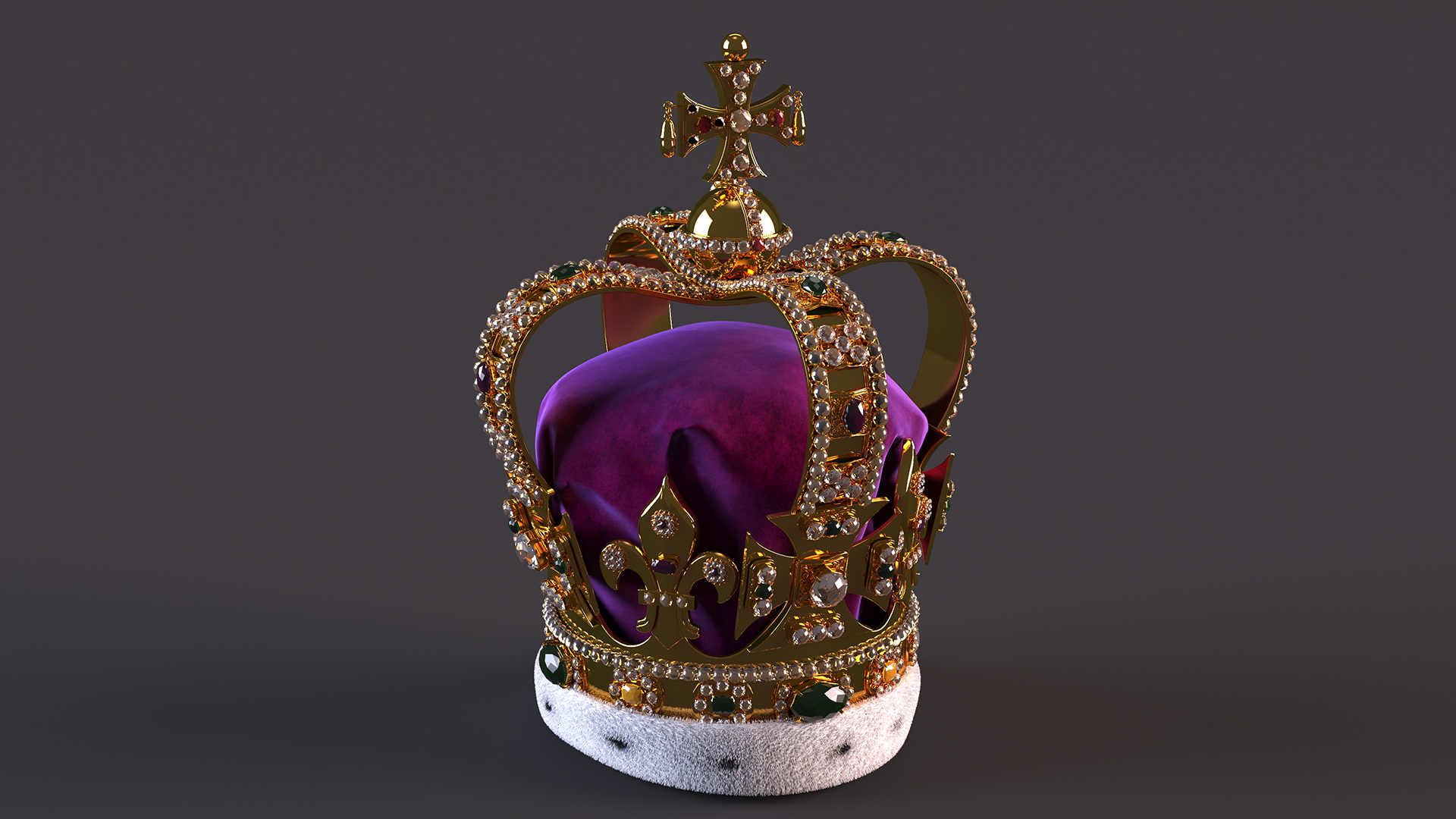 3D model St Edwards Crown Fur