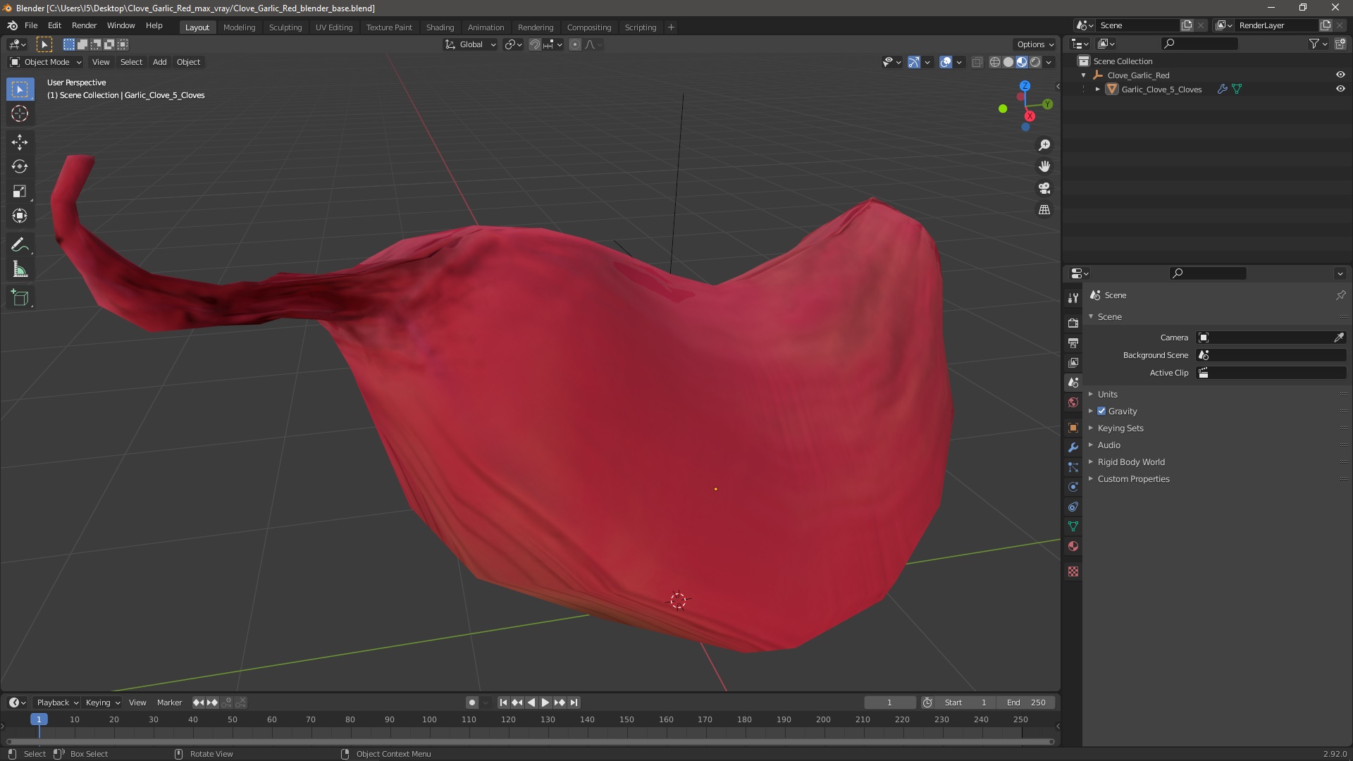 3D Clove Garlic Red