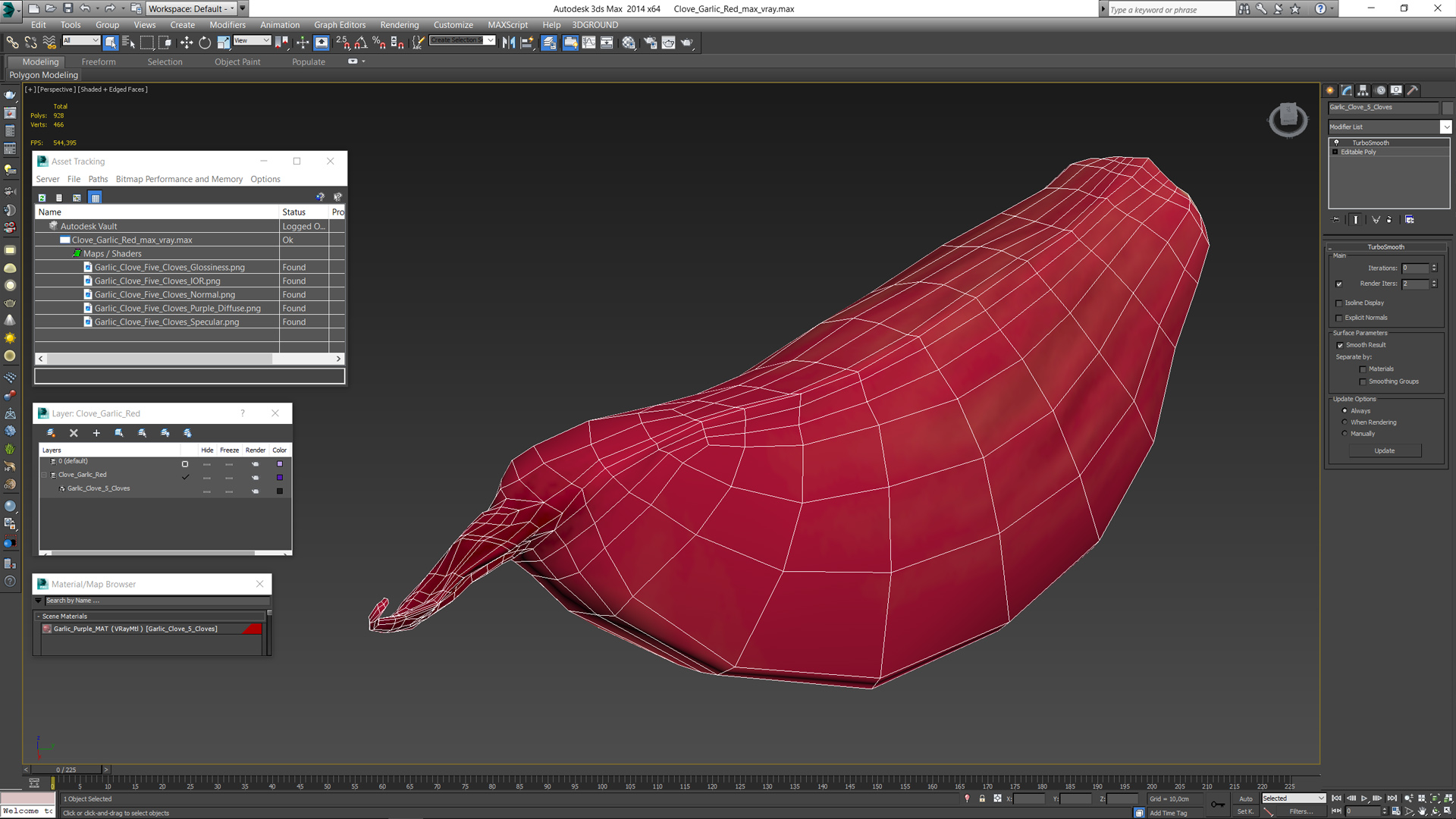 3D Clove Garlic Red