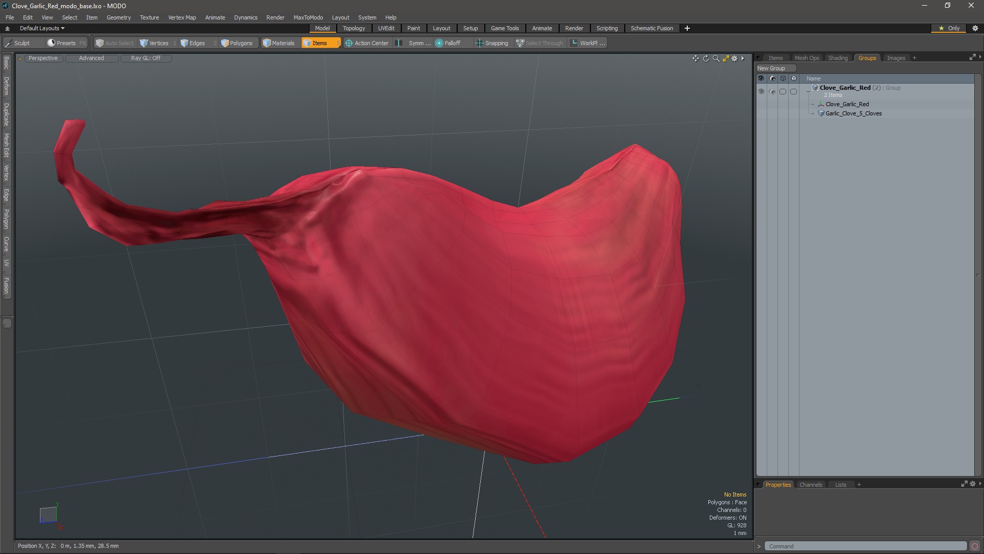 3D Clove Garlic Red