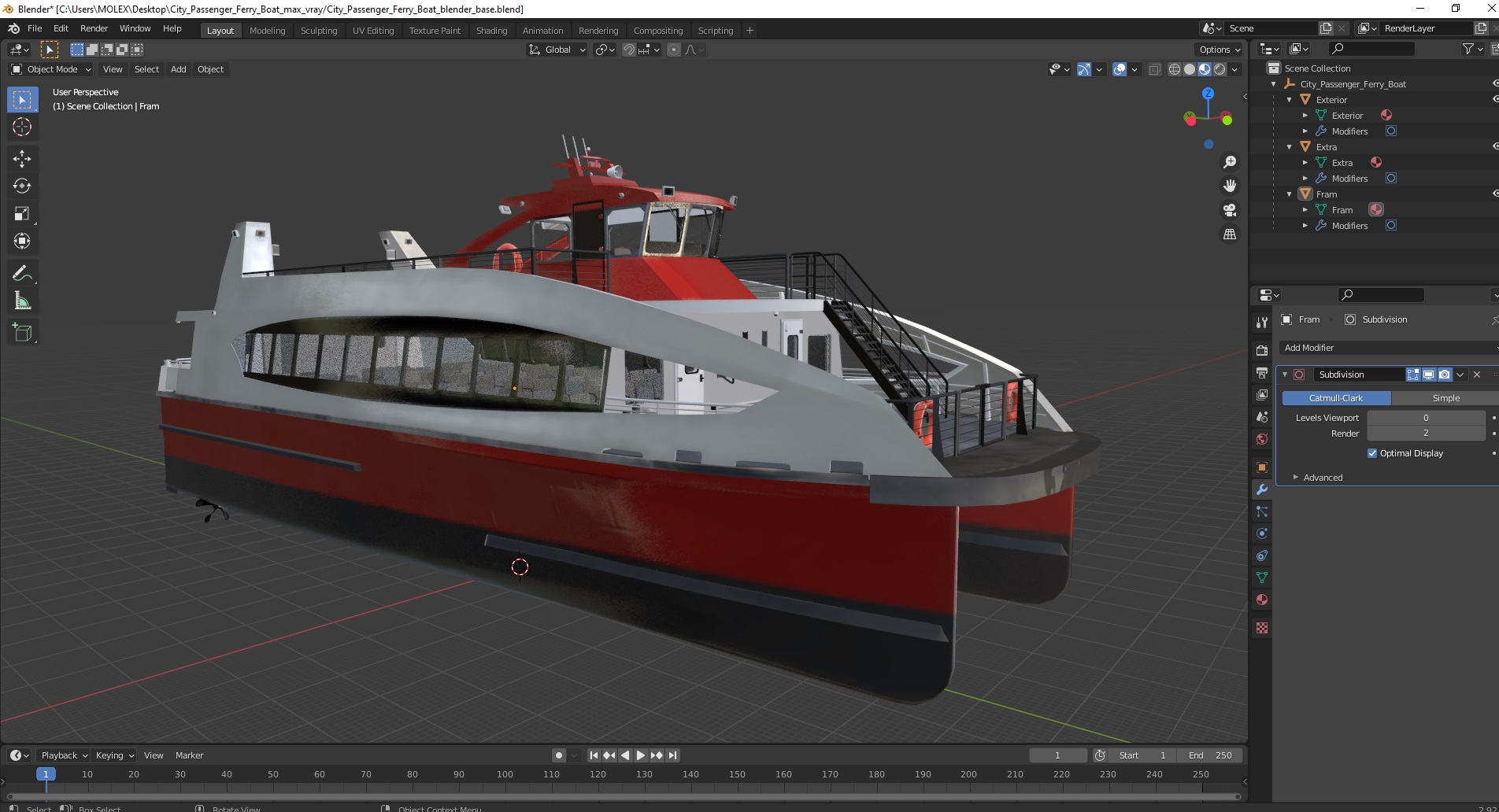 3D model City Passenger Ferry Boat