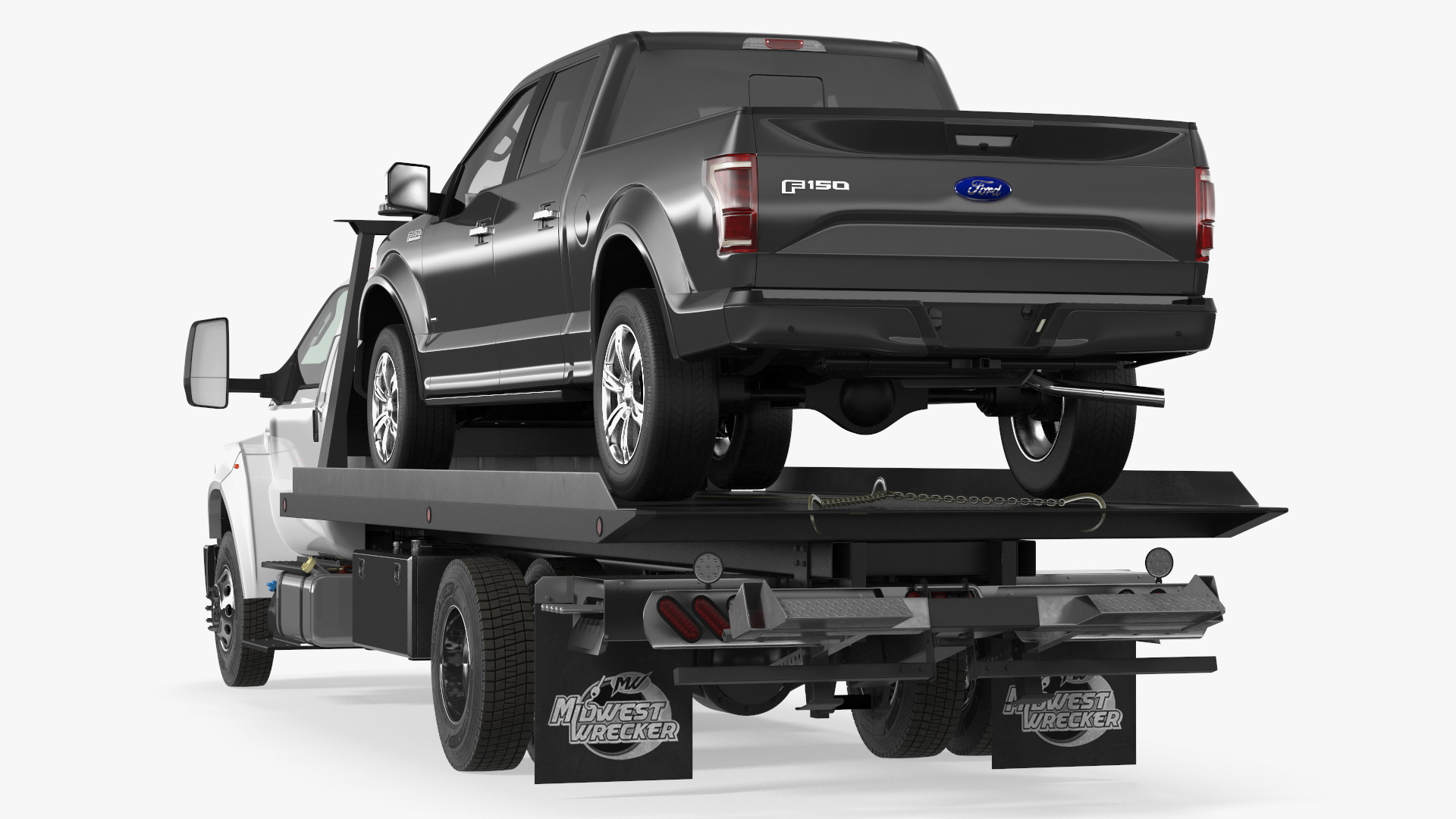 3D model Ford F650 Tow Truck with Ford F 150 SuperCrew
