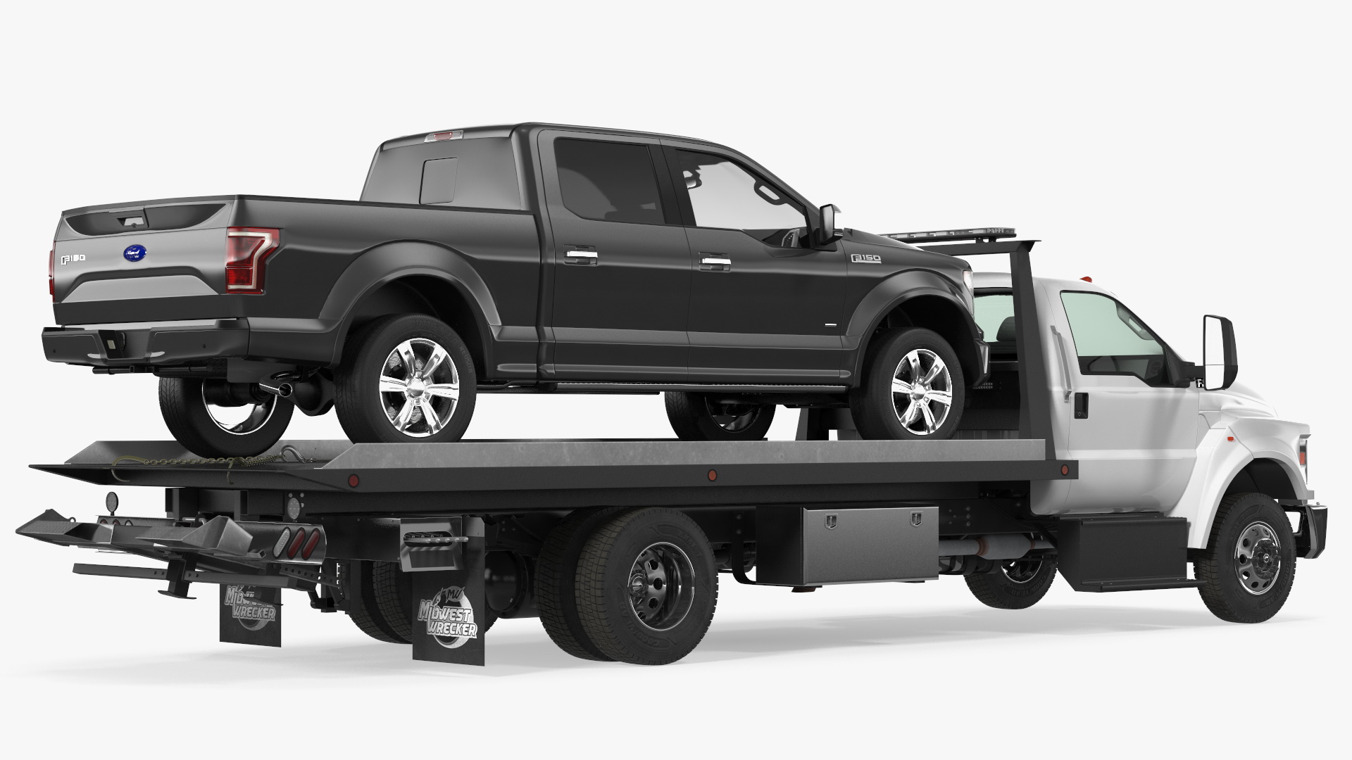 3D model Ford F650 Tow Truck with Ford F 150 SuperCrew