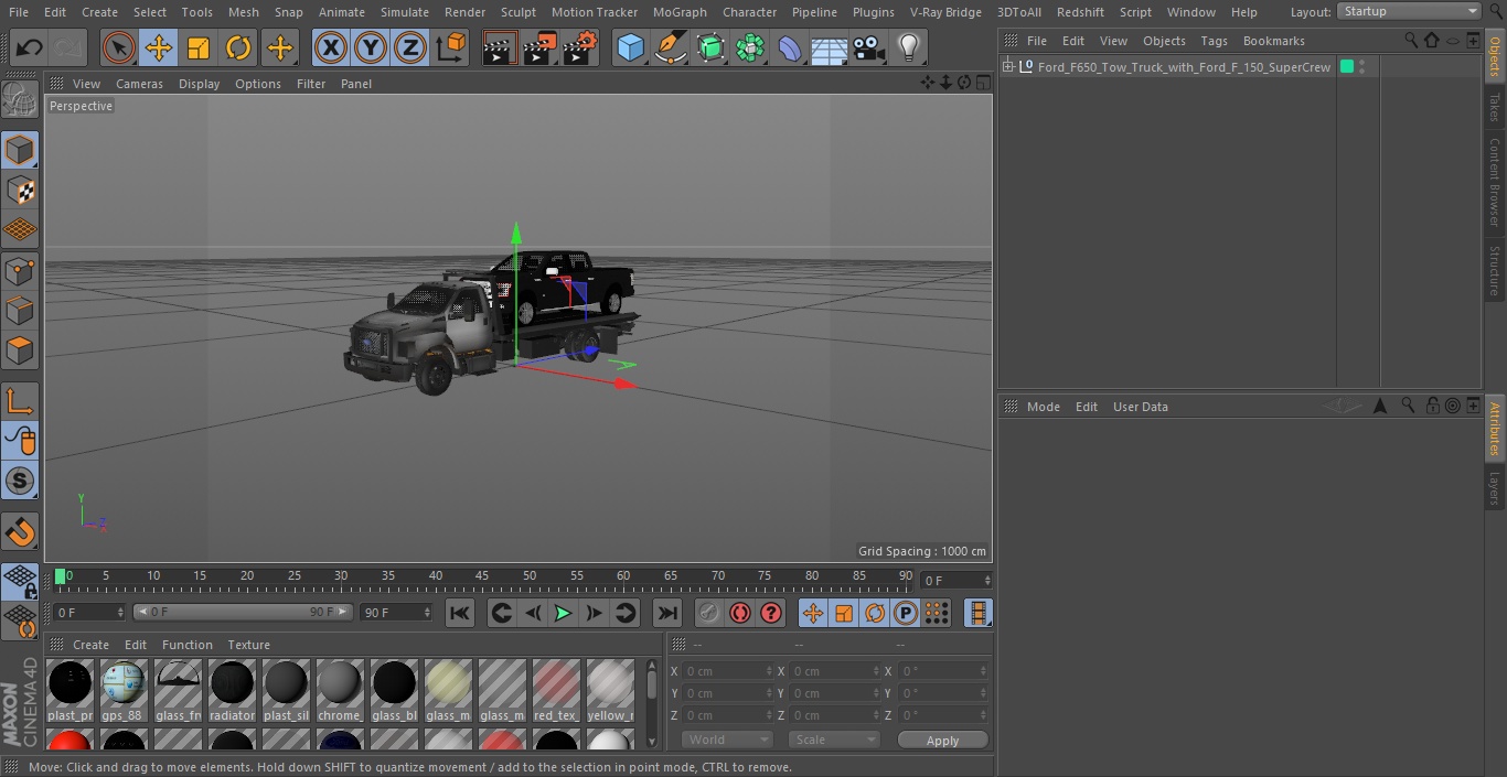 3D model Ford F650 Tow Truck with Ford F 150 SuperCrew