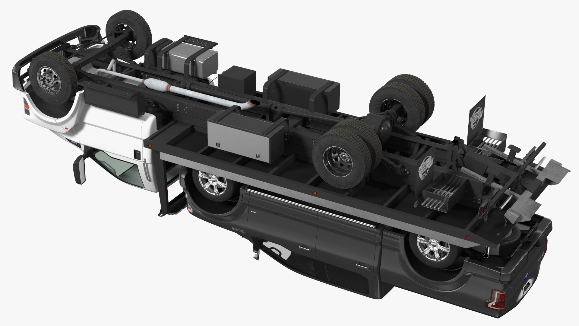3D model Ford F650 Tow Truck with Ford F 150 SuperCrew