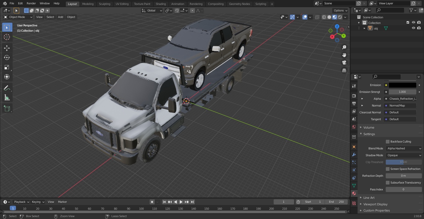 3D model Ford F650 Tow Truck with Ford F 150 SuperCrew