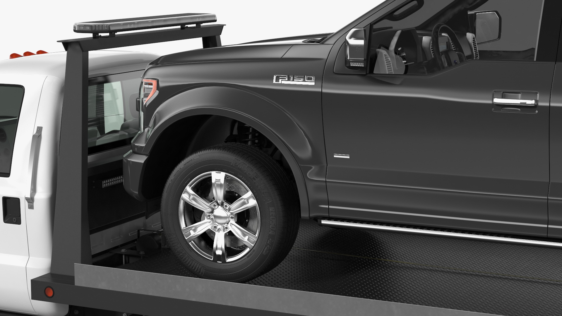 3D model Ford F650 Tow Truck with Ford F 150 SuperCrew
