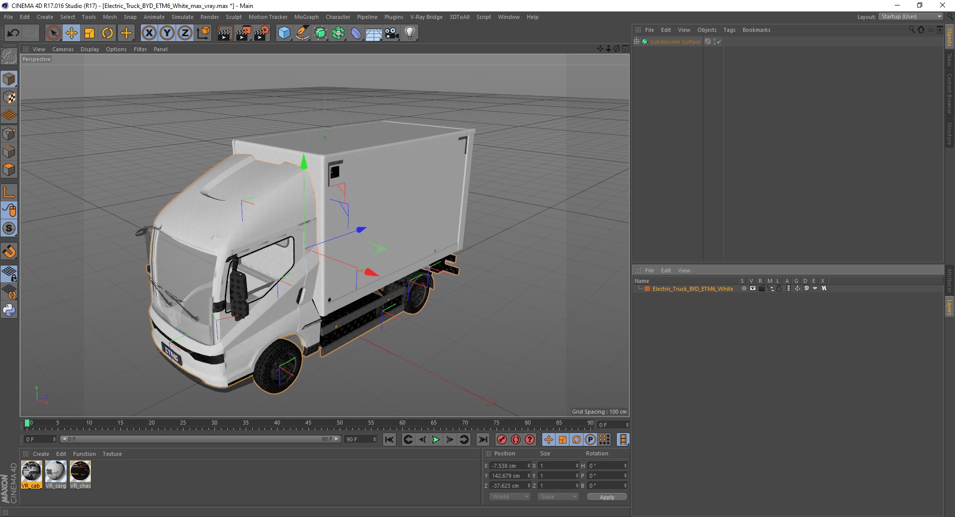 Electric Truck BYD ETM6 White 3D model