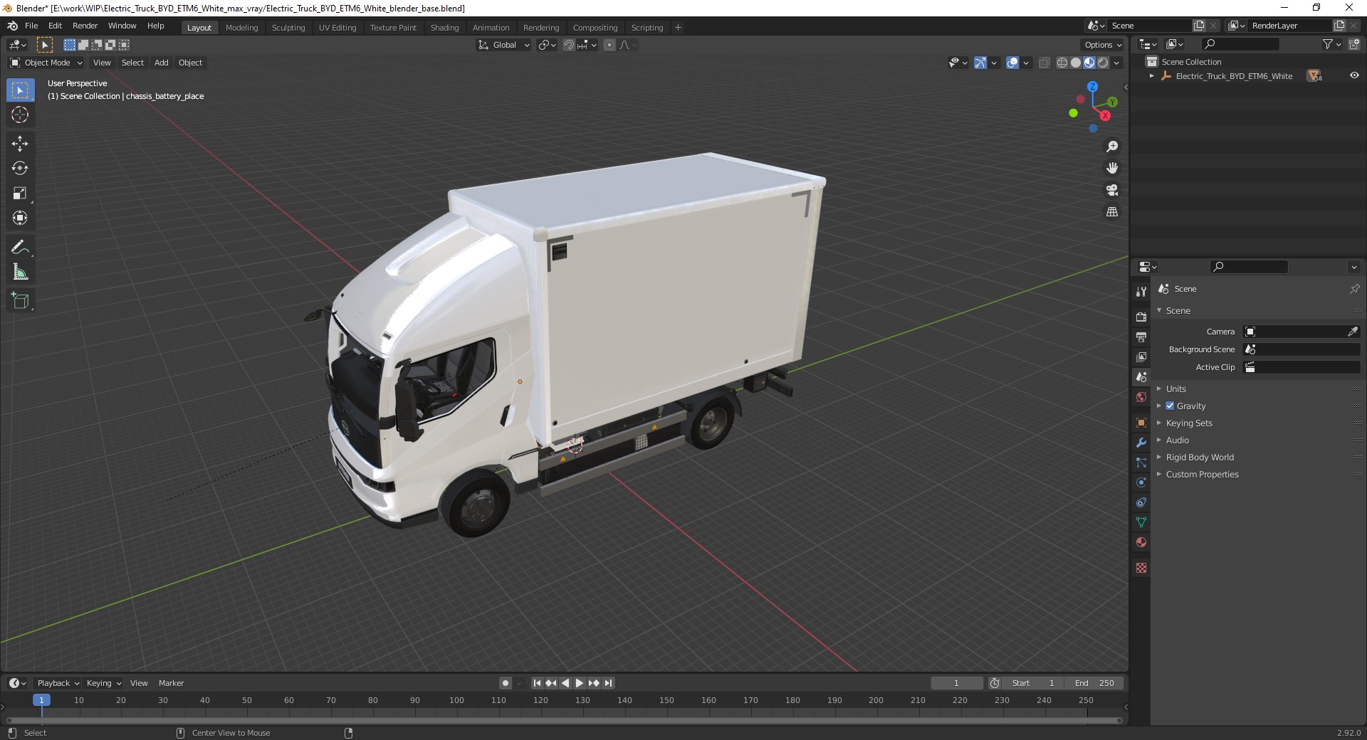 Electric Truck BYD ETM6 White 3D model
