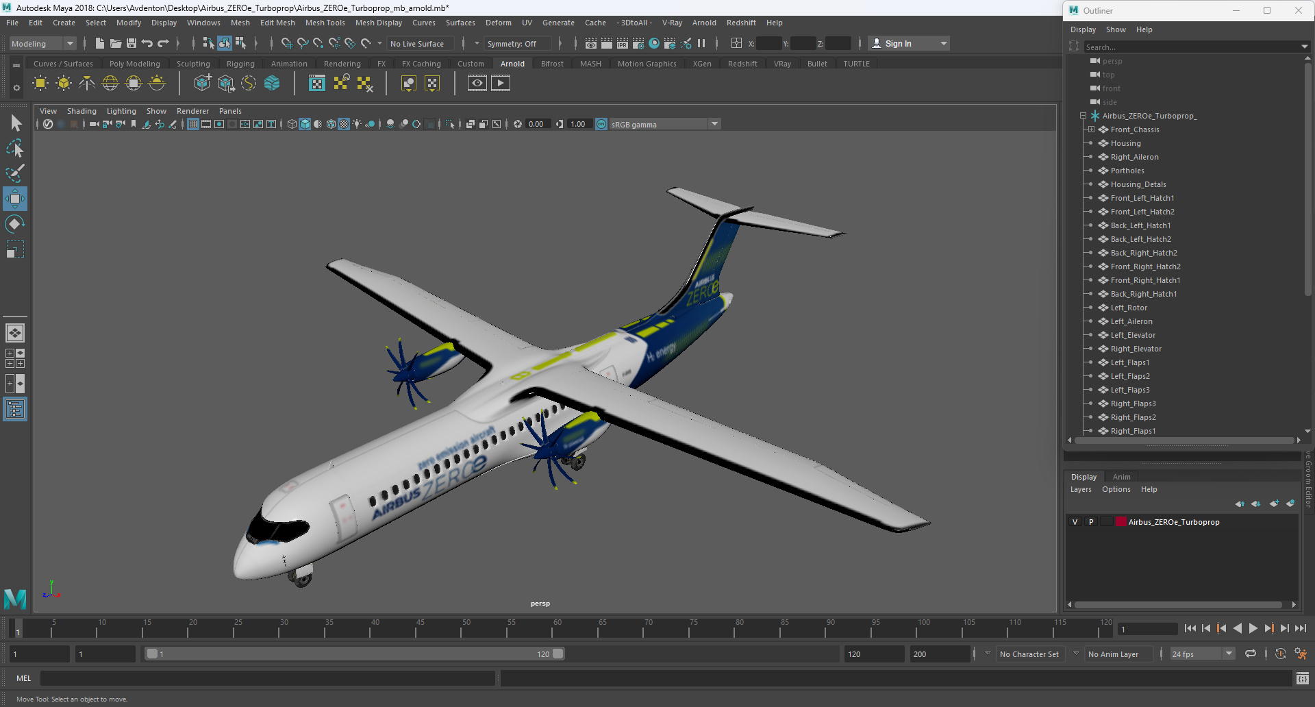 Airbus ZEROe Turboprop 3D