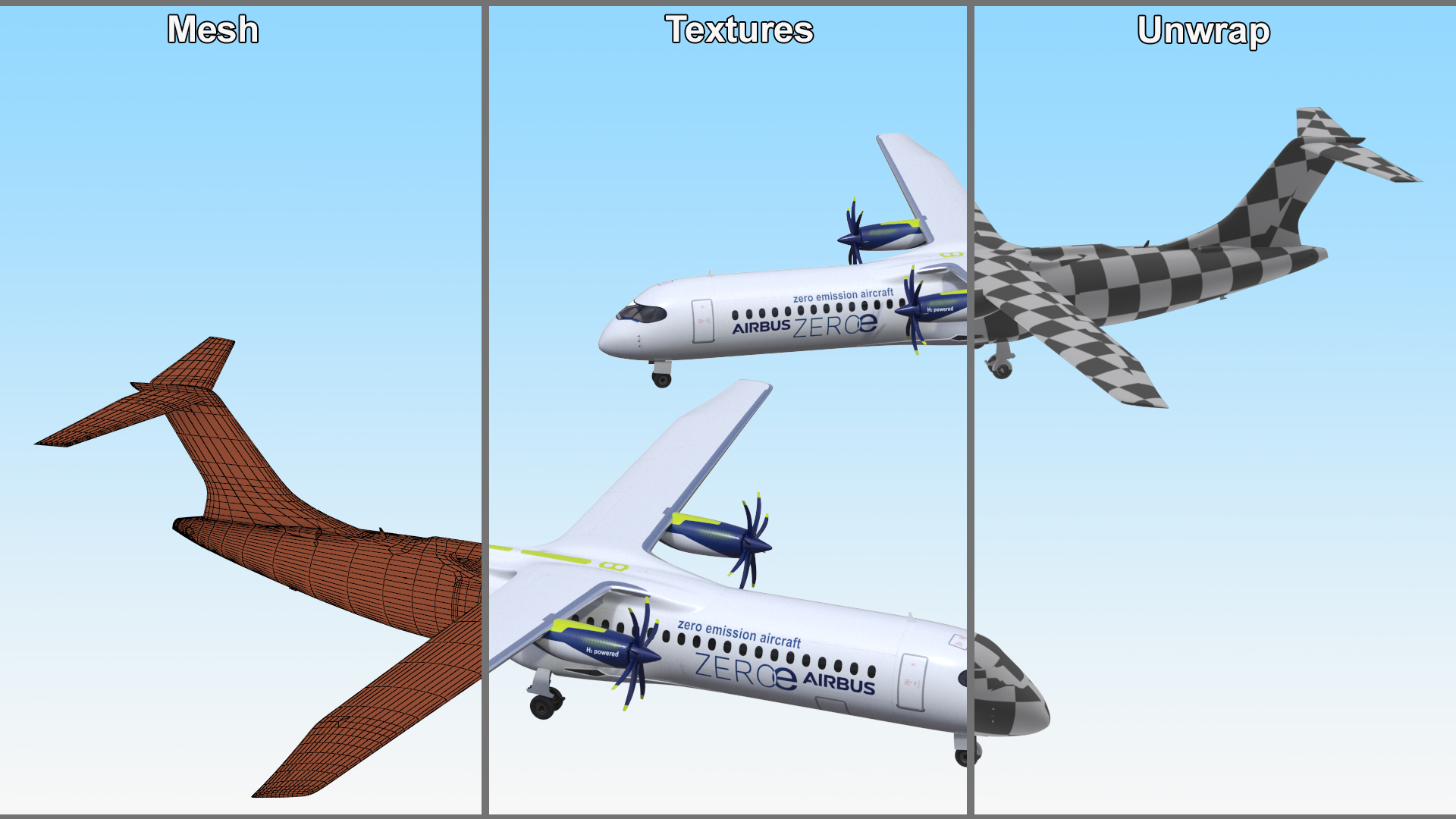 Airbus ZEROe Turboprop 3D
