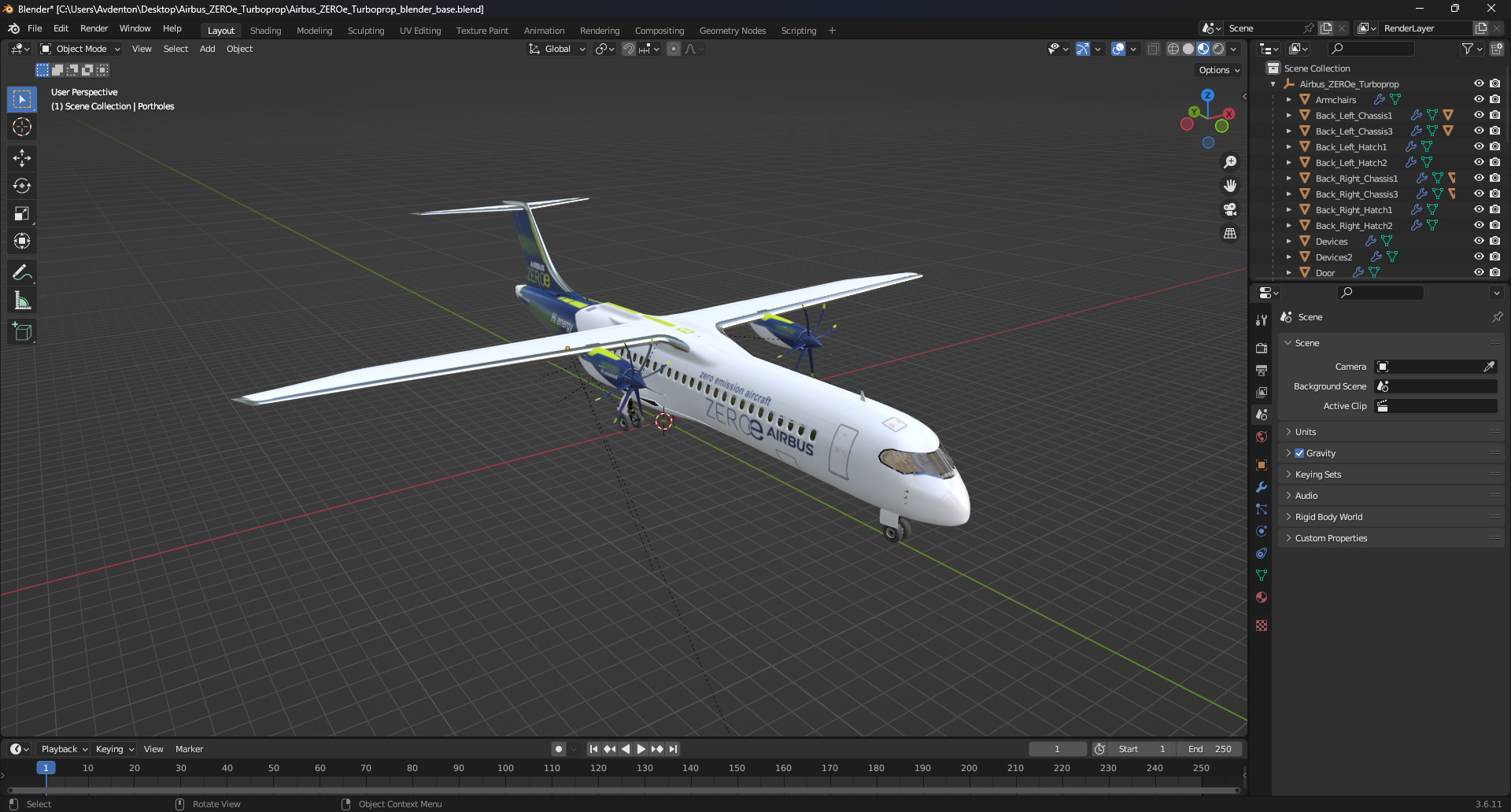 Airbus ZEROe Turboprop 3D