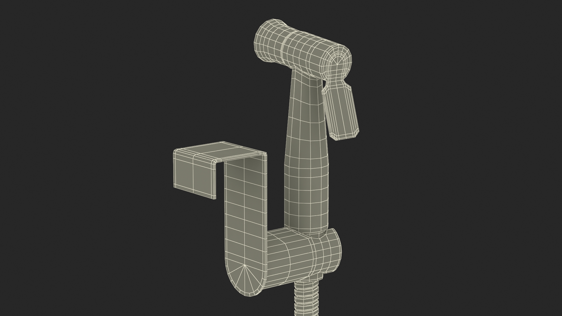 3D model Wall-Mounted Gold Handheld Bidet Sprayer