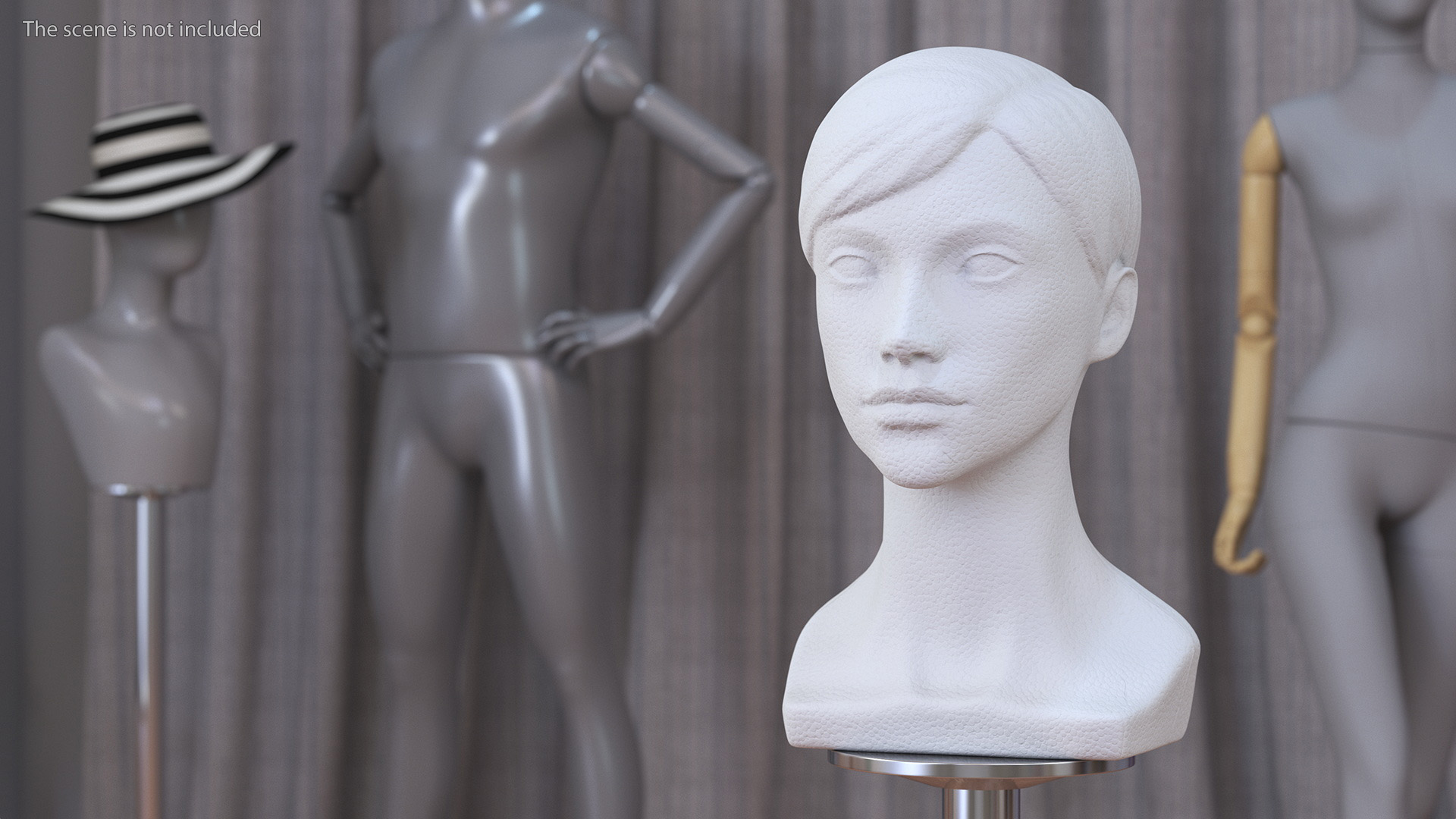 3D Styrofoam Female Mannequin Head with Hair