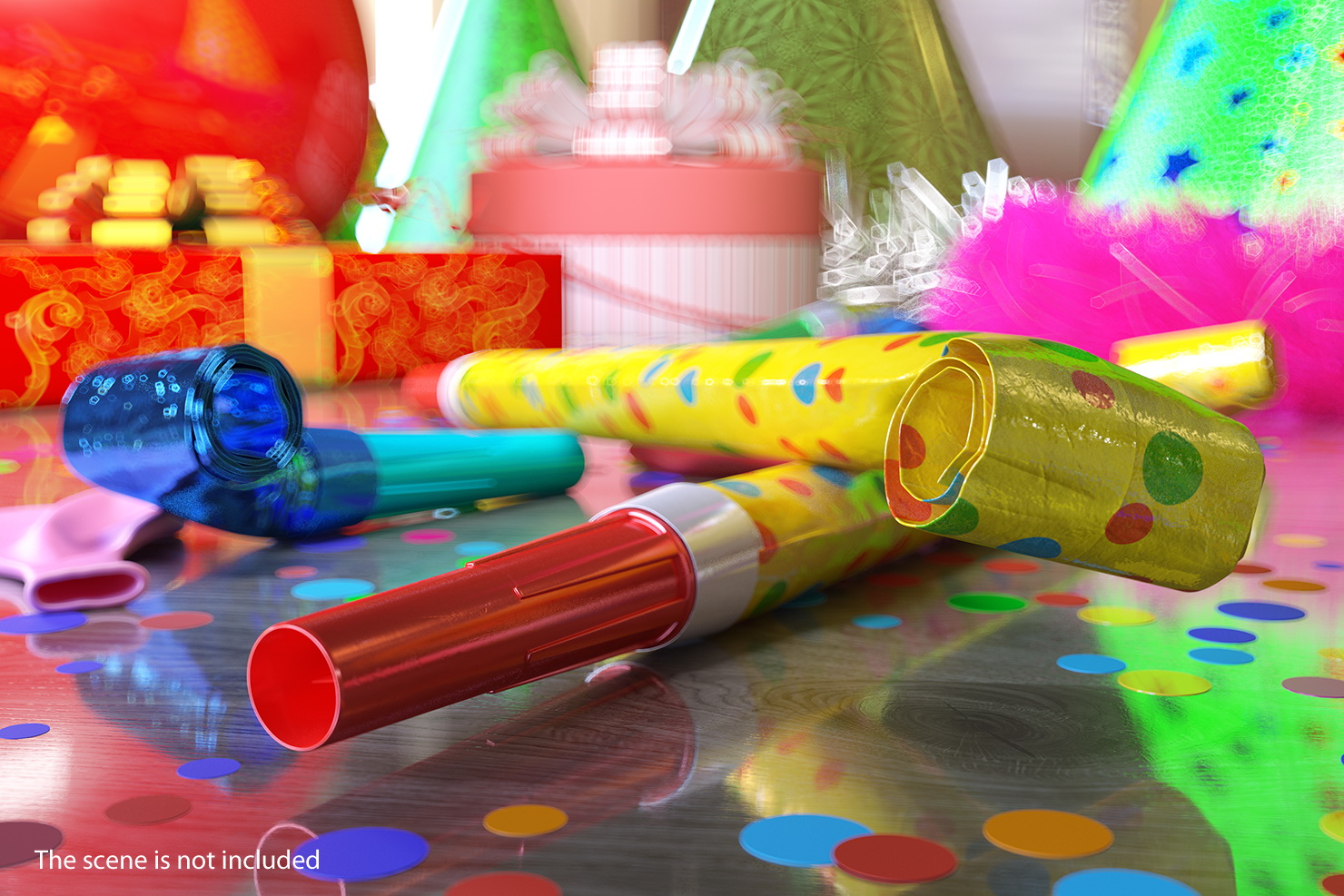 Party Air Whistles Set 3D