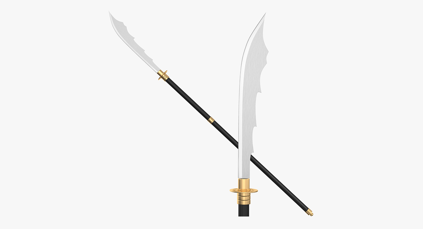 3D Japanese Samurai Naginata Yari Sword