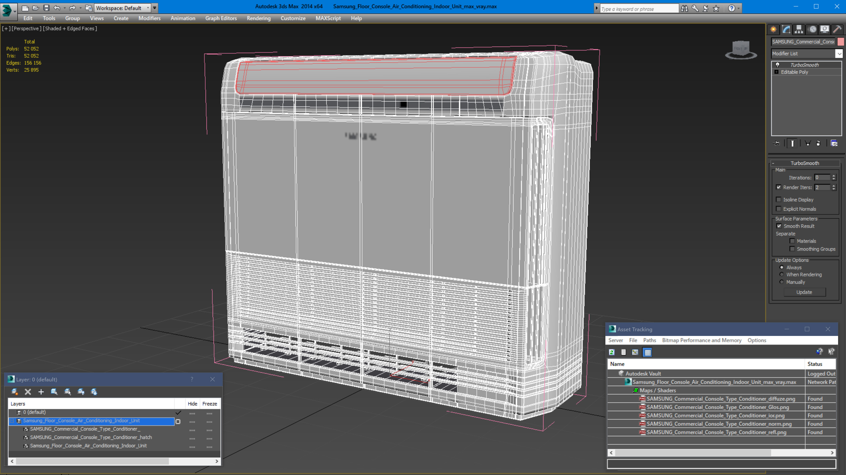 3D model Samsung Floor Console Air Conditioning Indoor Unit