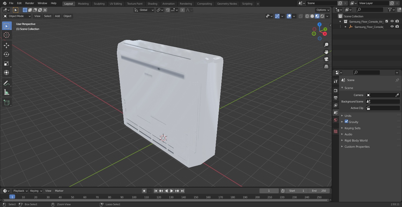3D model Samsung Floor Console Air Conditioning Indoor Unit