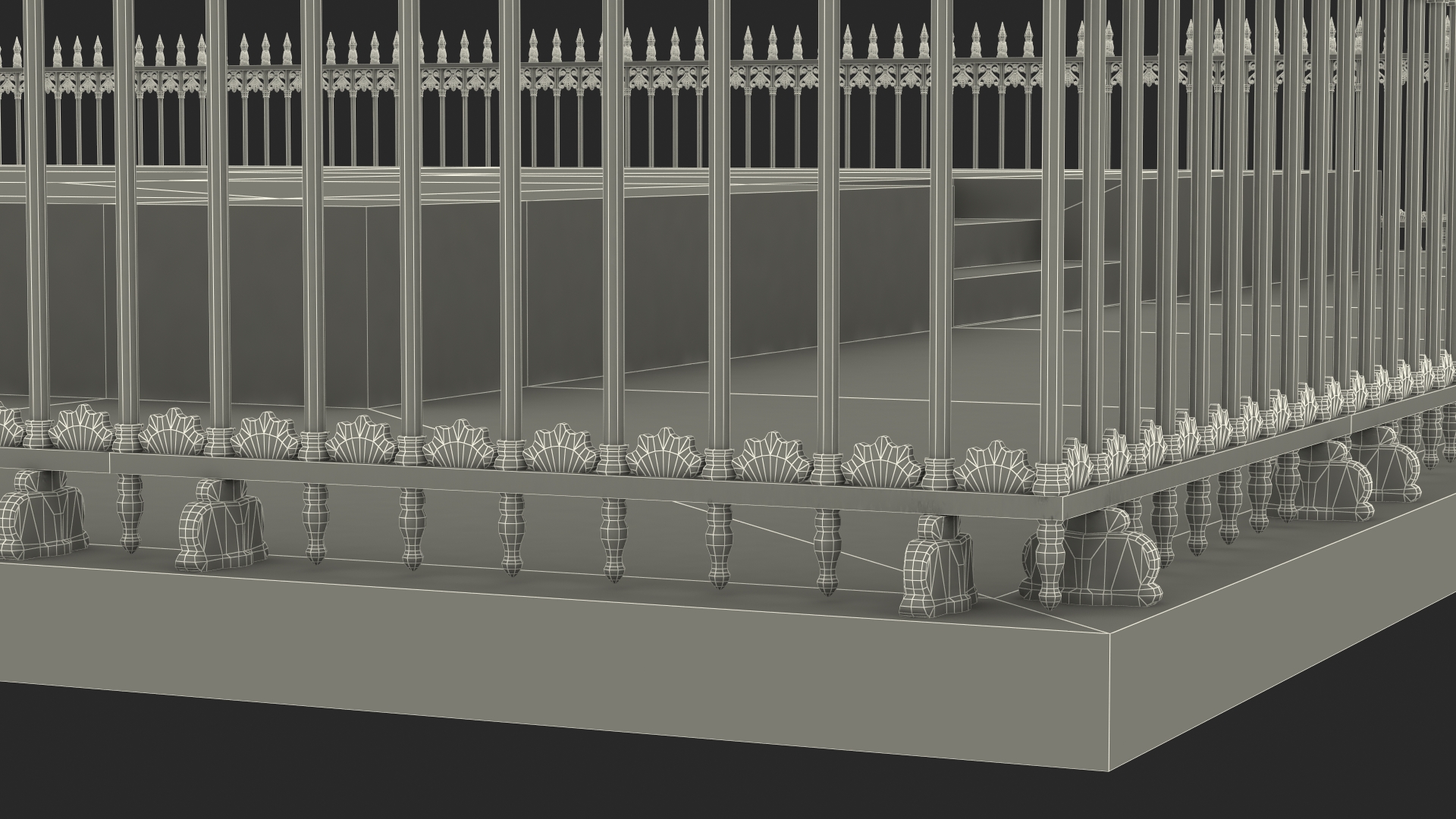 3D model Fenced Pedestal