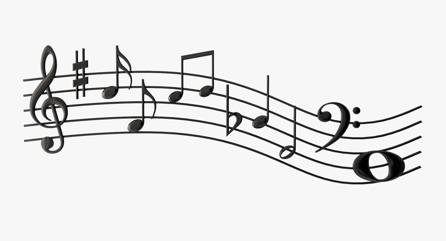 3D model Plastic Music Notes Waves