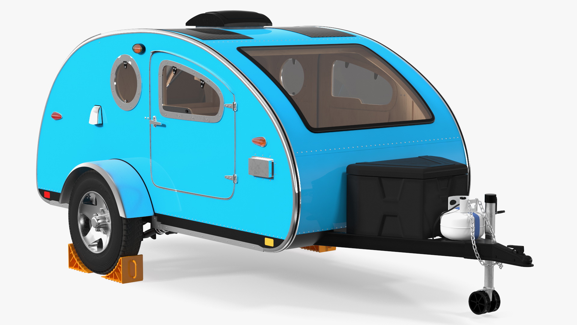 3D Teardrop Camping Trailer with Wheel Chock