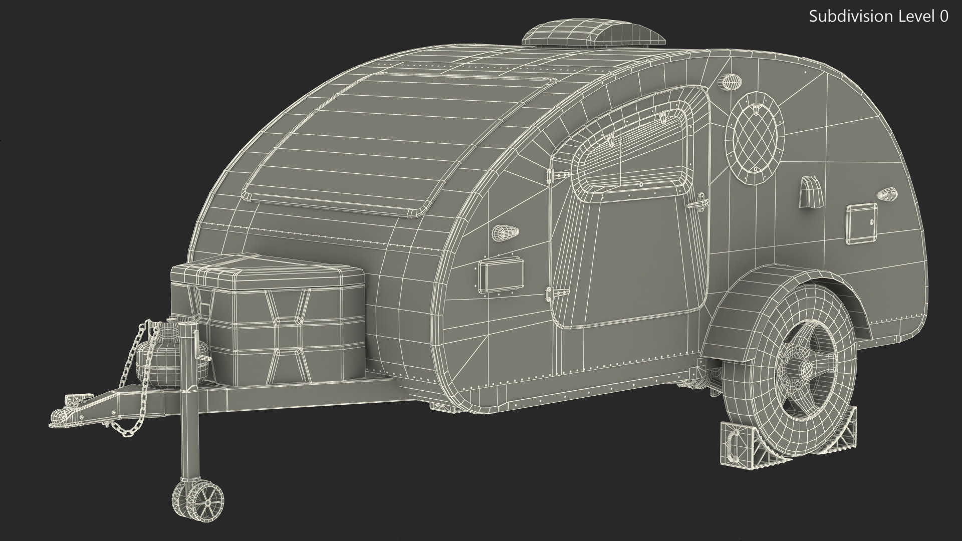 3D Teardrop Camping Trailer with Wheel Chock