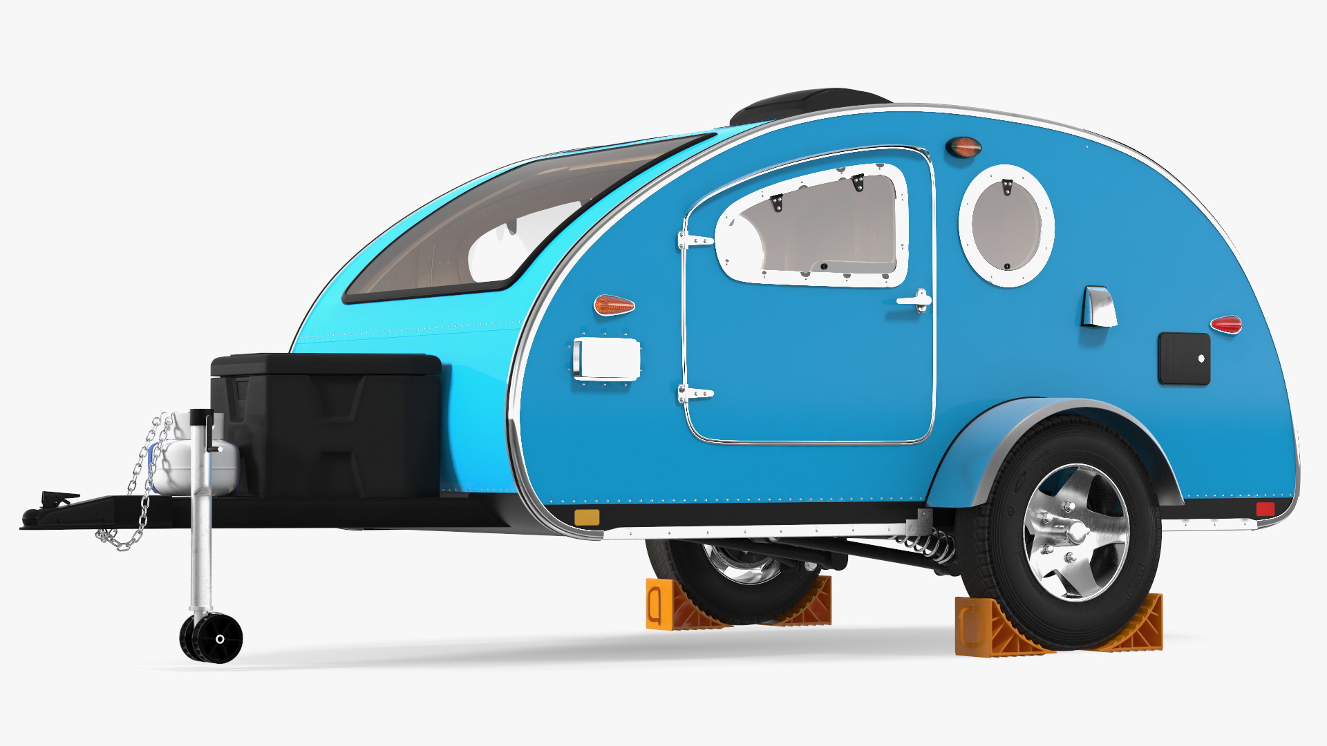 3D Teardrop Camping Trailer with Wheel Chock