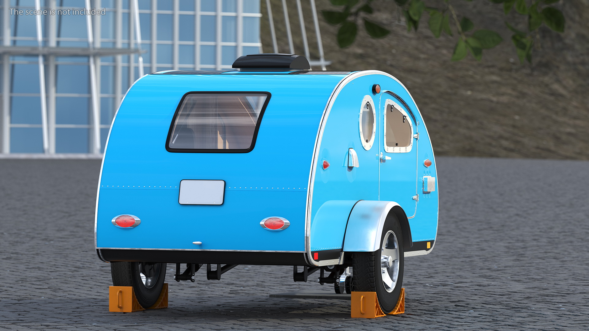 3D Teardrop Camping Trailer with Wheel Chock
