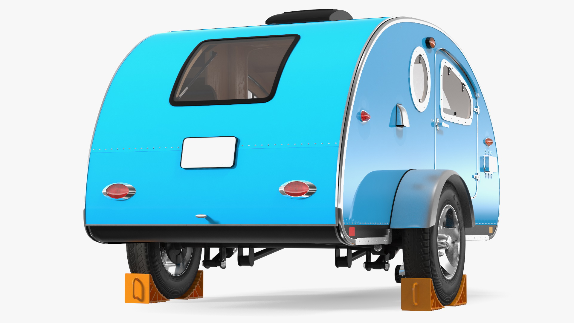 3D Teardrop Camping Trailer with Wheel Chock