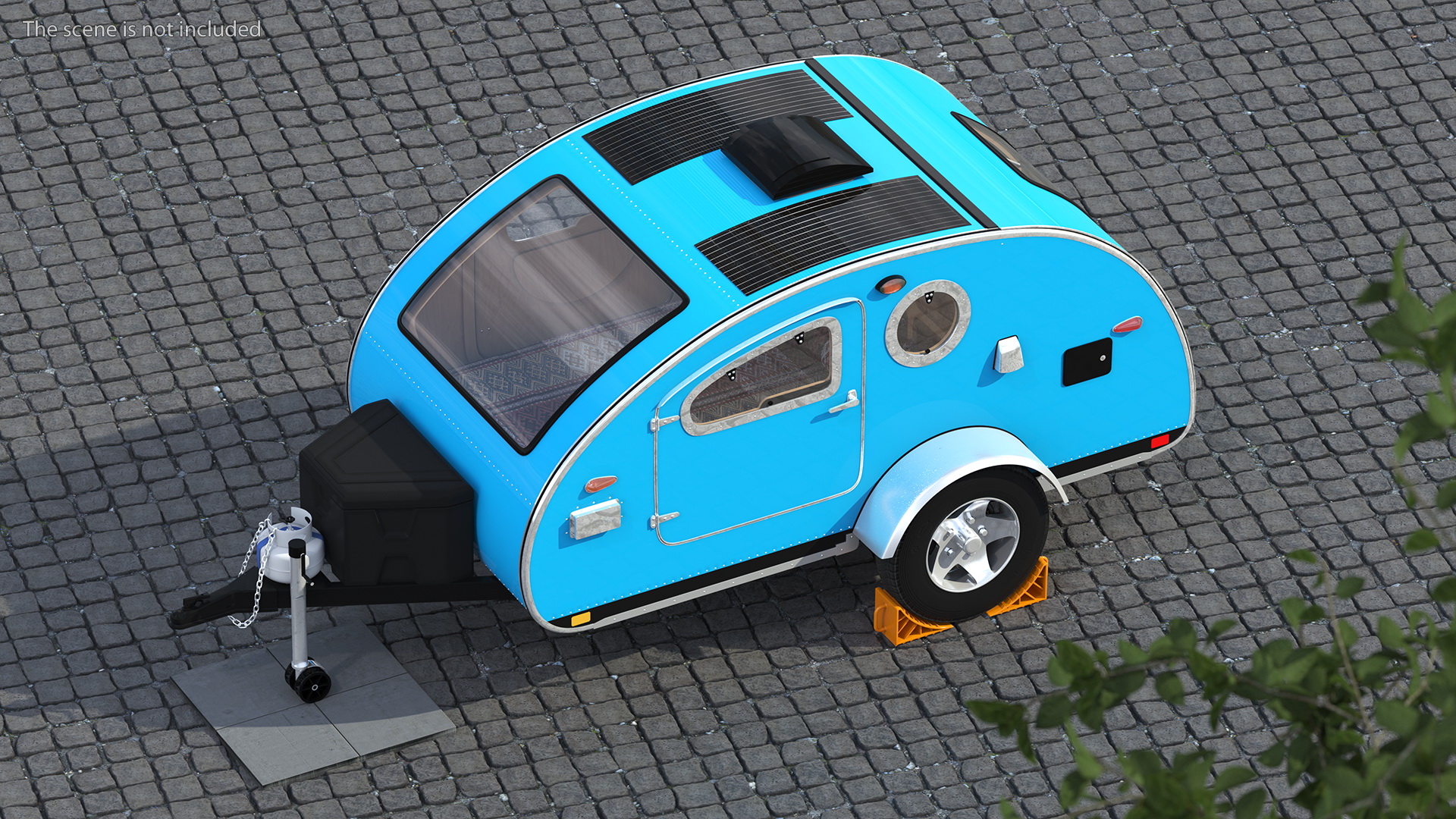 3D Teardrop Camping Trailer with Wheel Chock