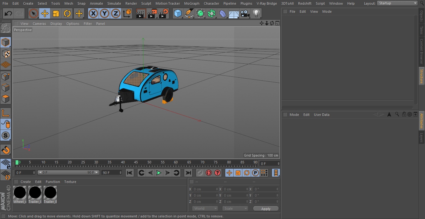 3D Teardrop Camping Trailer with Wheel Chock