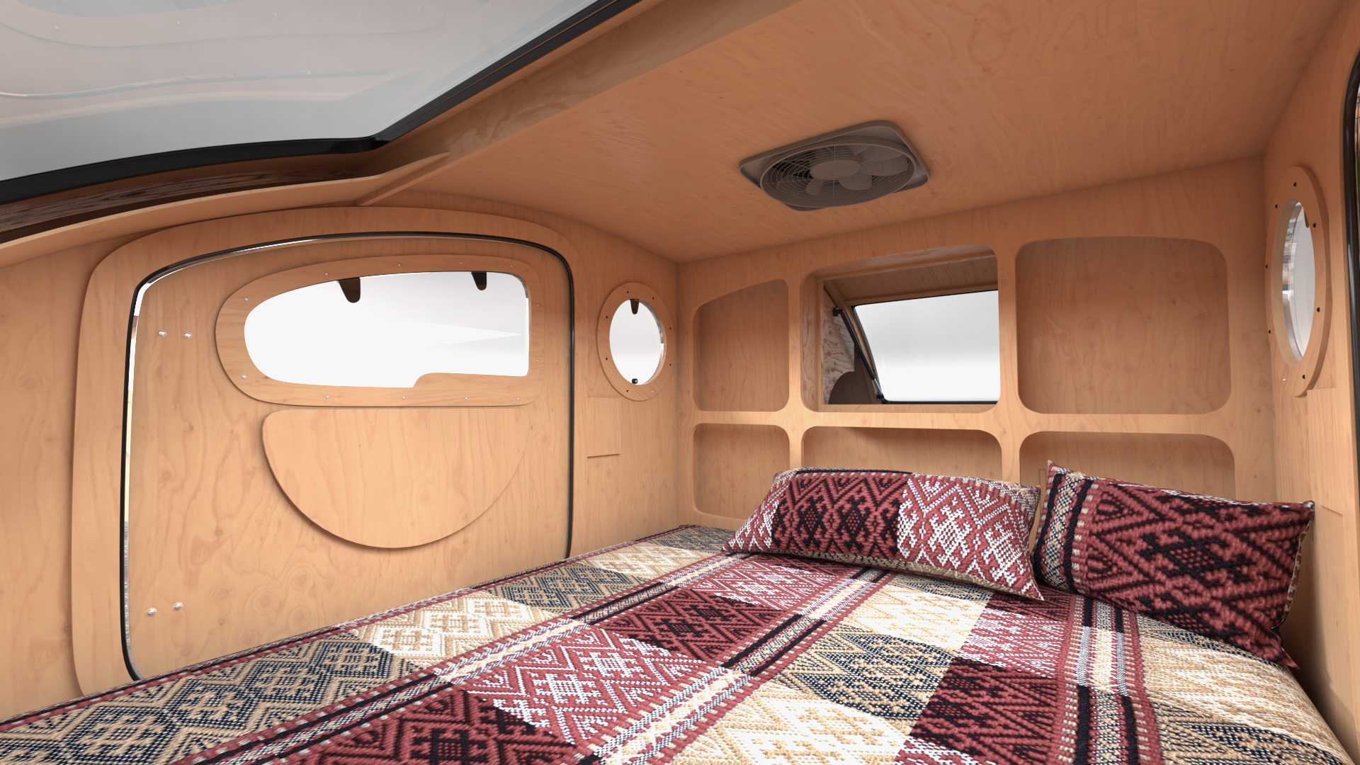 3D Teardrop Camping Trailer with Wheel Chock