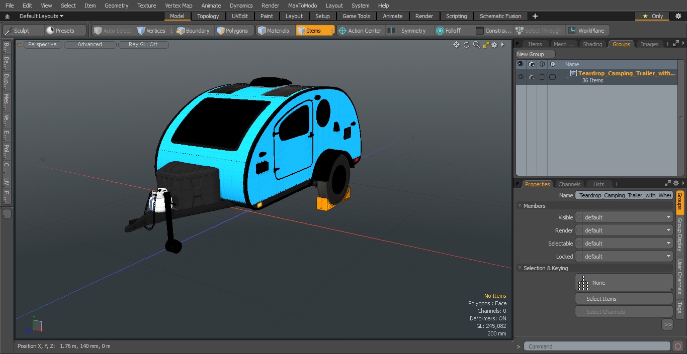 3D Teardrop Camping Trailer with Wheel Chock