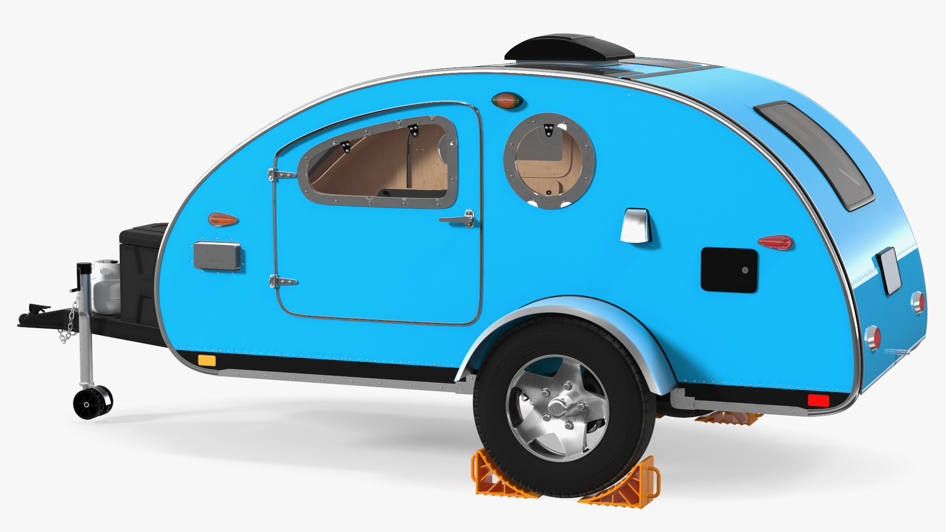 3D Teardrop Camping Trailer with Wheel Chock