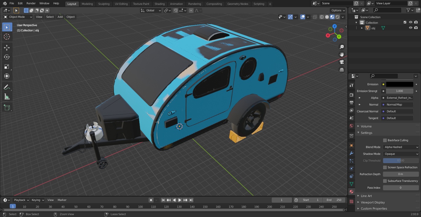 3D Teardrop Camping Trailer with Wheel Chock