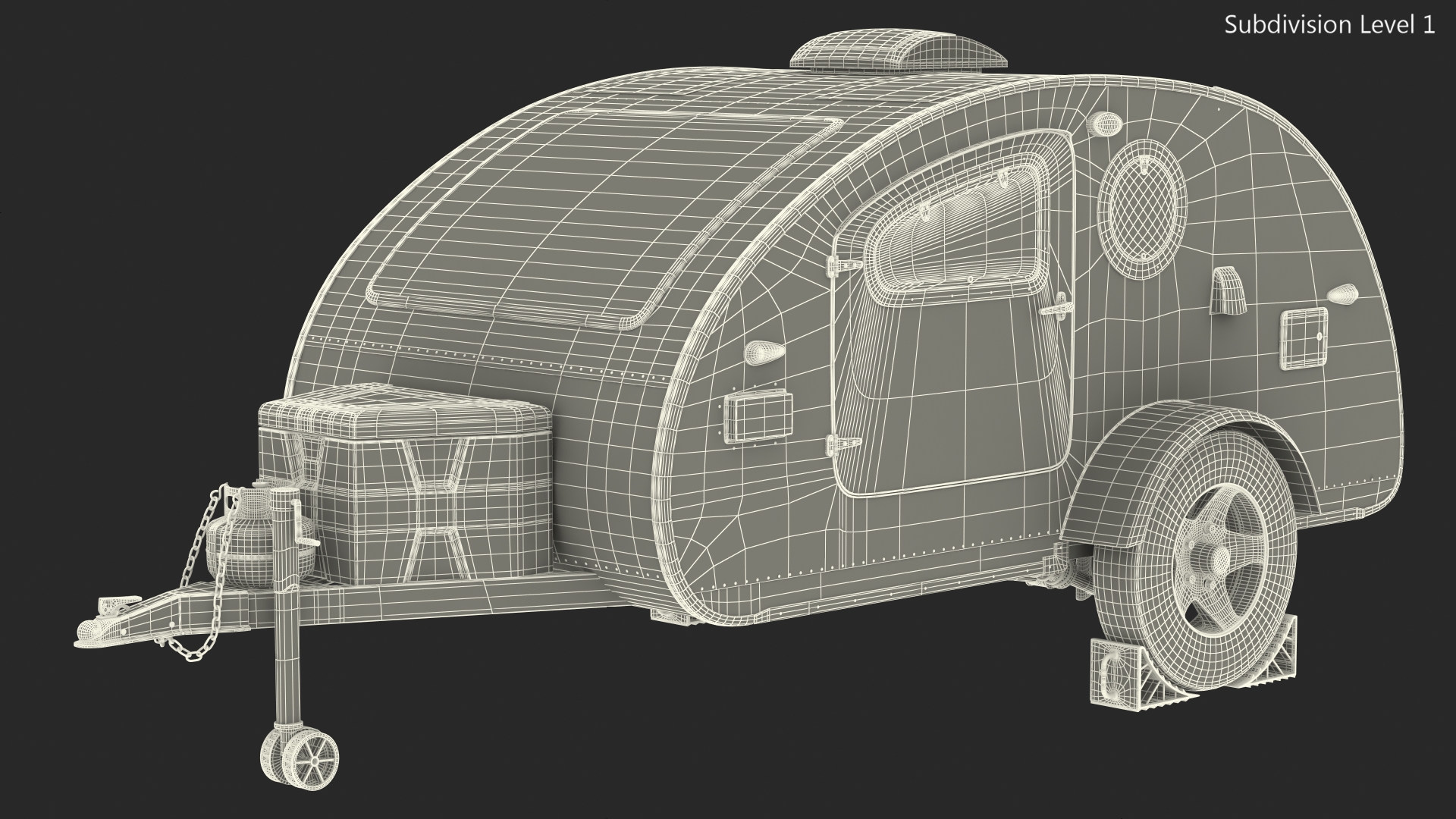 3D Teardrop Camping Trailer with Wheel Chock